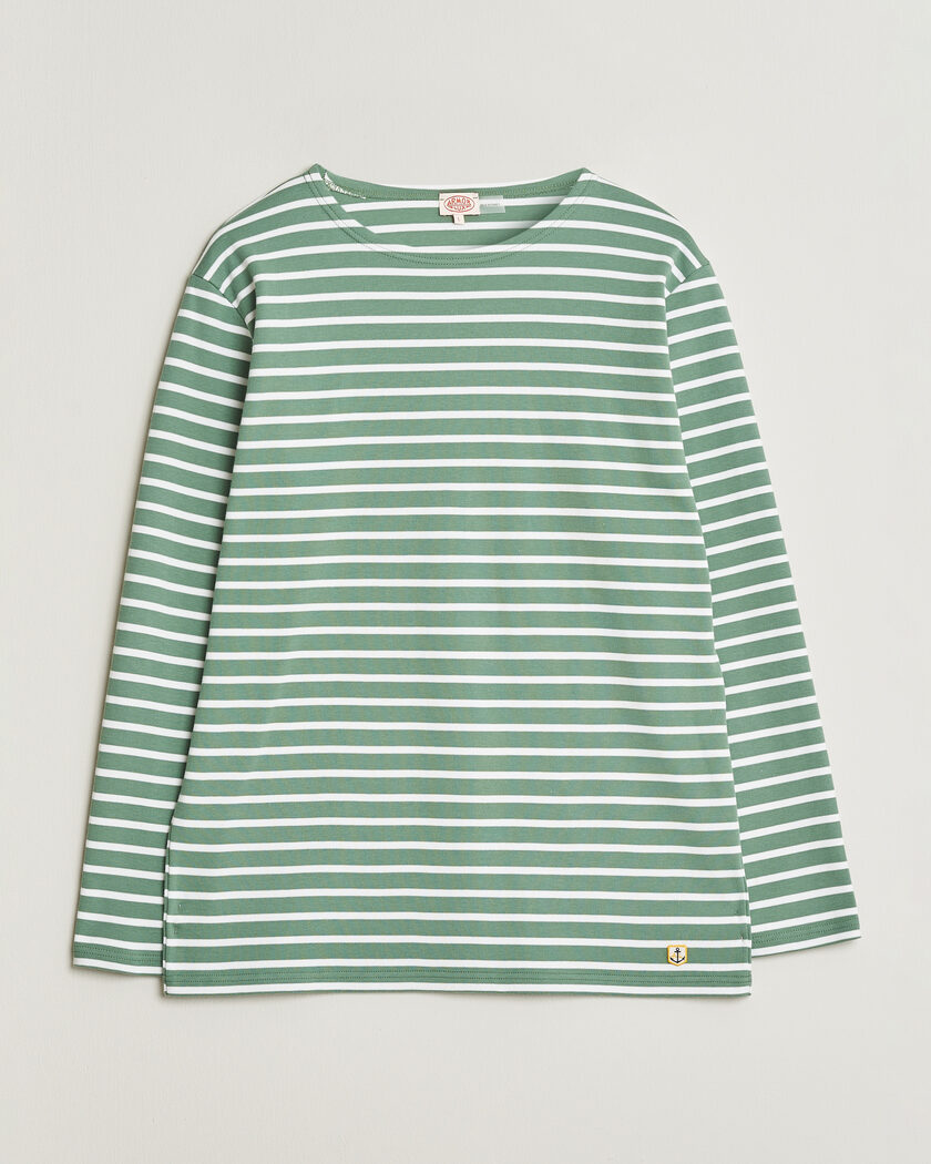 Armor-lux Houat Héritage Stripe Long Sleeve T-Shirt Ivy/Blanc – Green