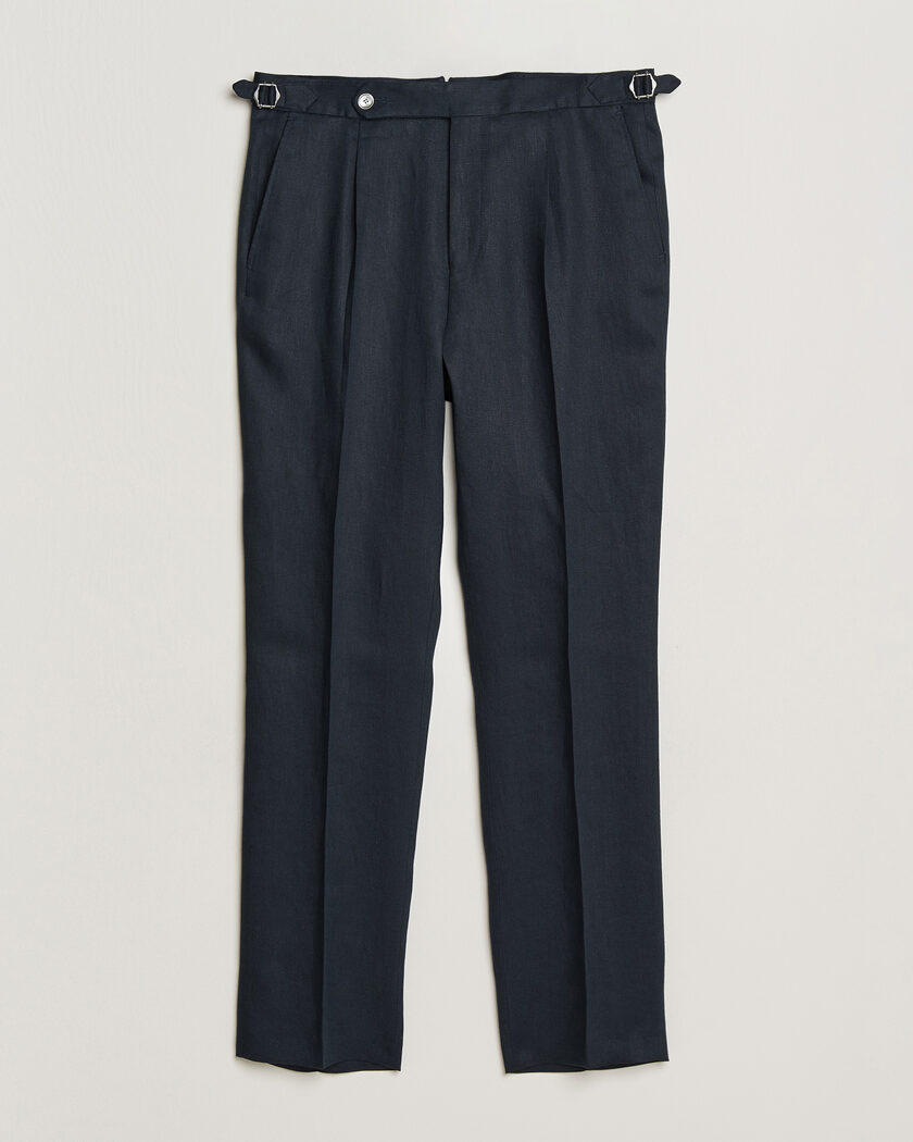 BOSS BLACK Perino Linen Suit Trousers Dark Blue – Blue