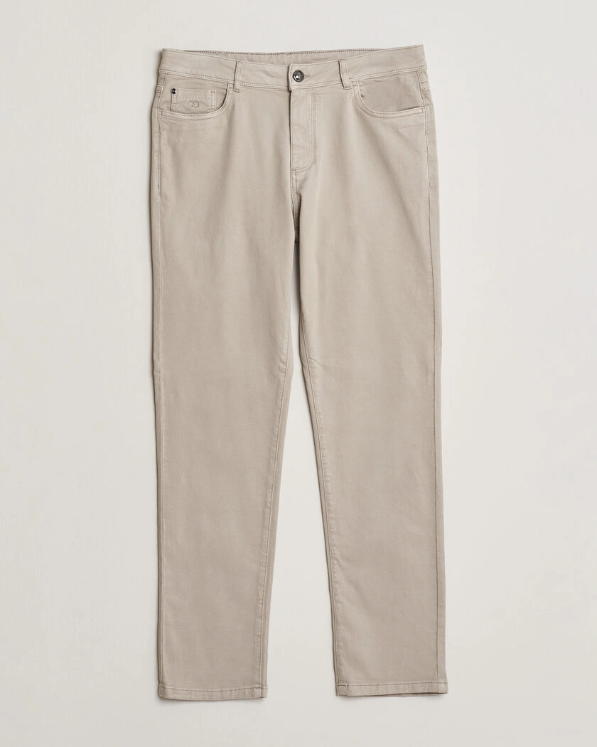 Oscar Jacobson Slim Fit 5-Pocket Chino Beige – Beige