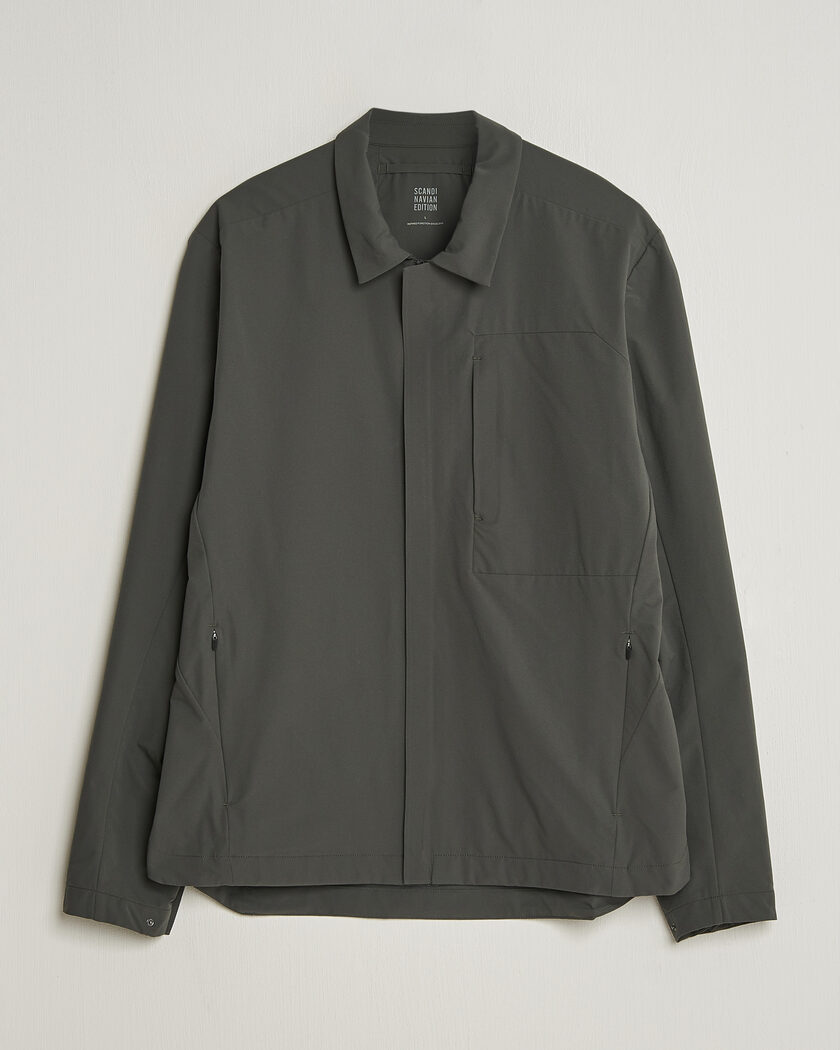 Scandinavian Edition Merge II Stretch Shirt Jacket Dark Olive – Black