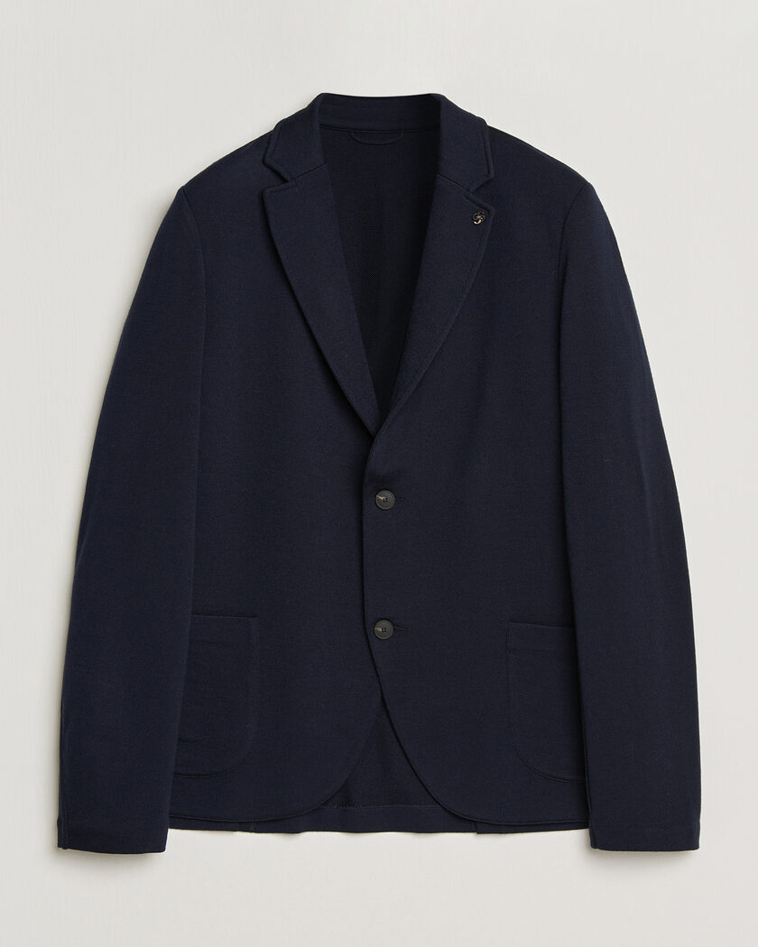 Gran Sasso Wool Knitted Blazer Navy – Blue