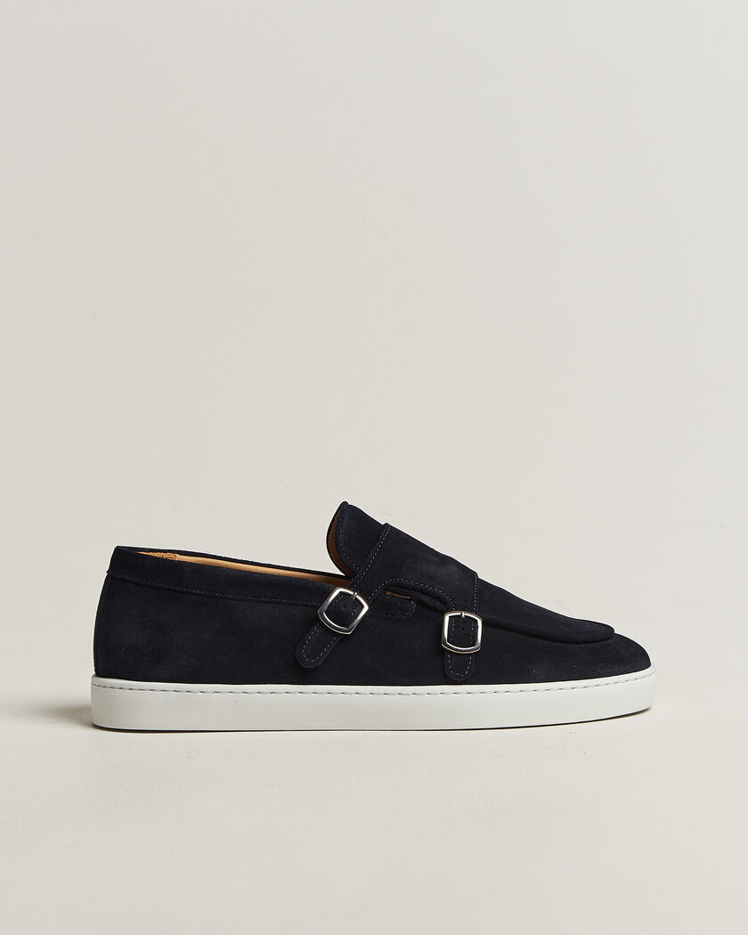 Fliteless Suede Monk Strap Sneaker Loafer Navy – Blue