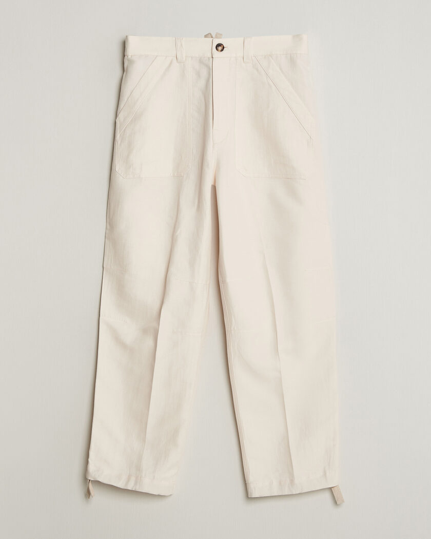 Brunello Cucinelli Linen Casual Pants Off White – White