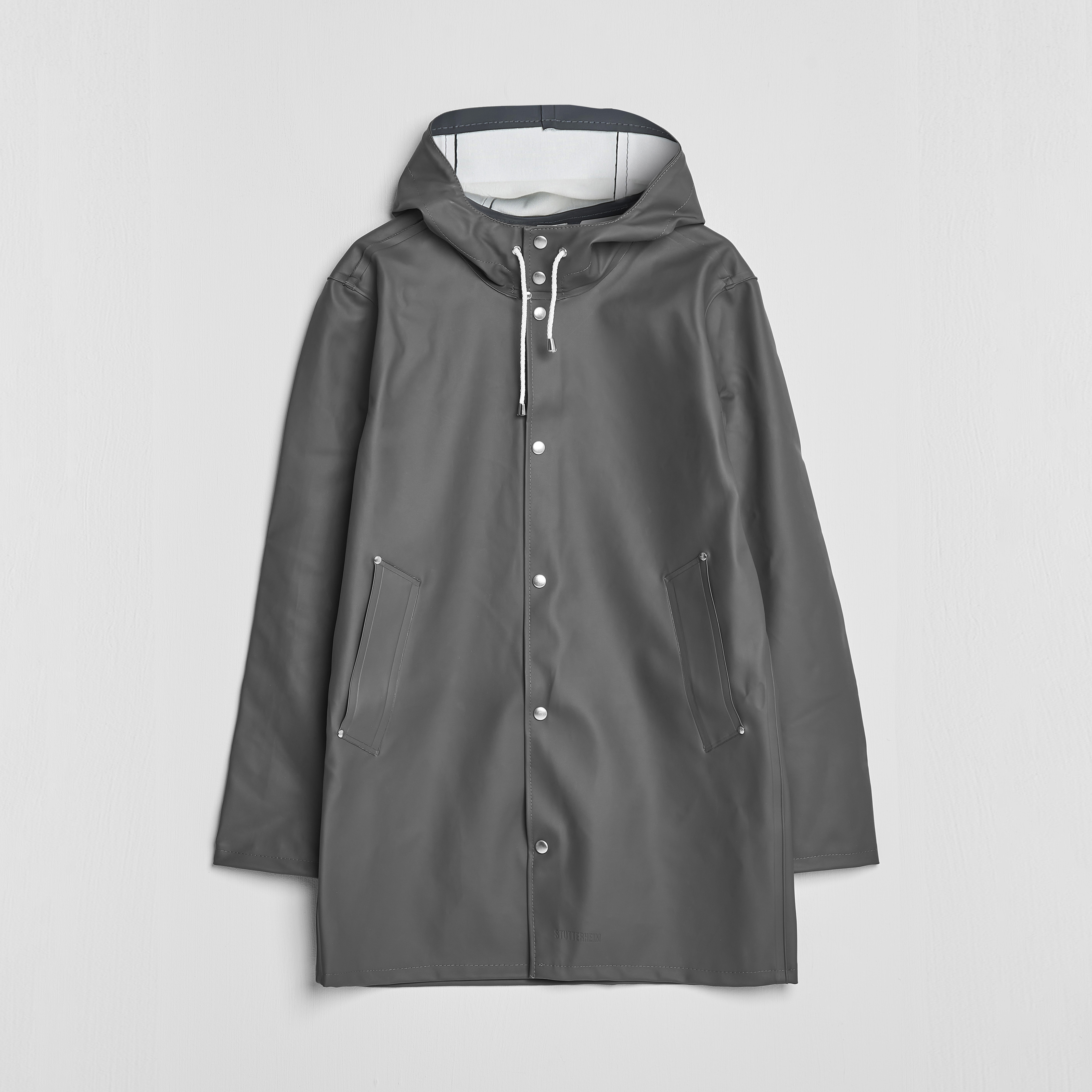 Stutterheim Stockholm Raincoat Charcoal at CareOfCarl.com