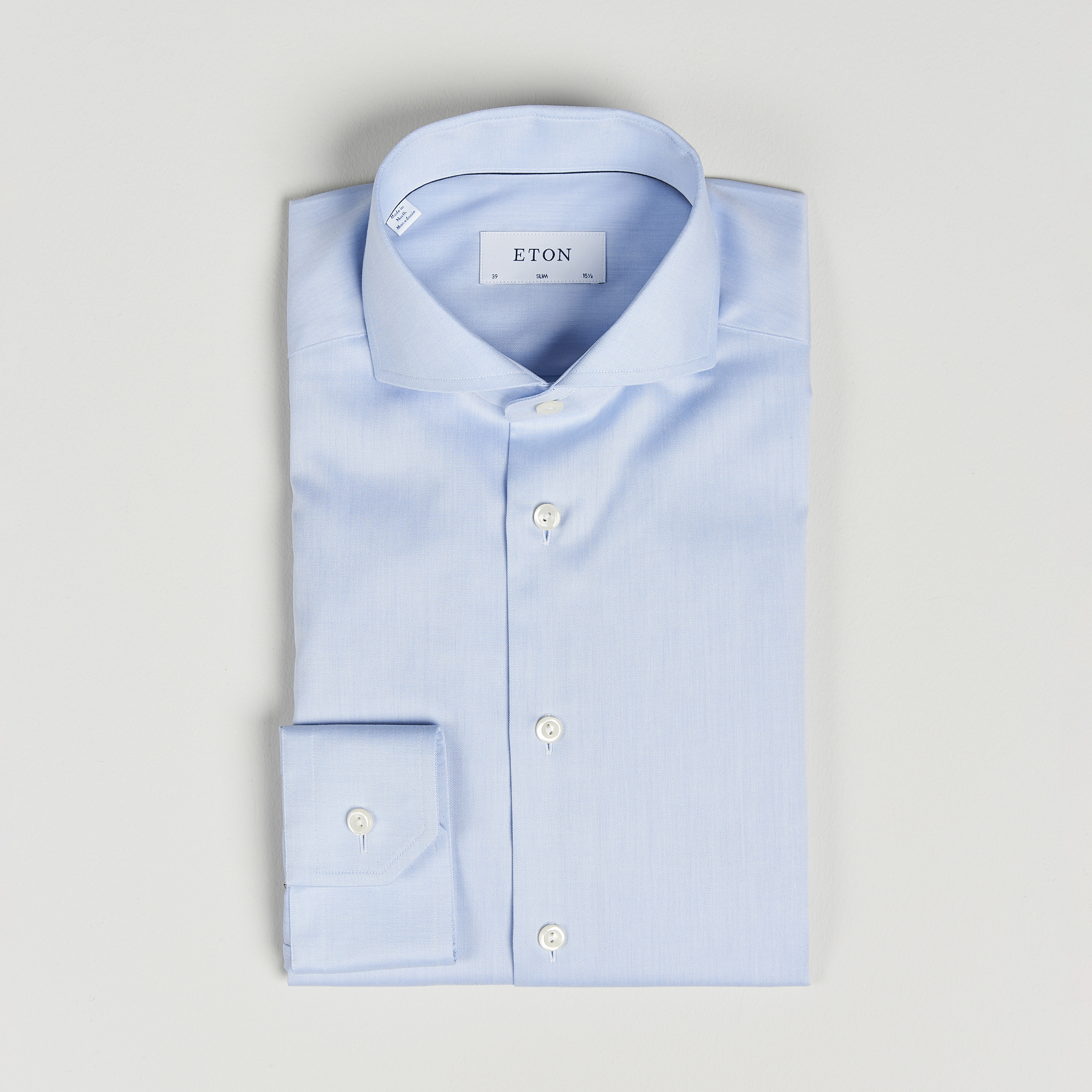 Eton Slim Fit Twill Cut Away Shirt Light Blue at CareOfCarl.com