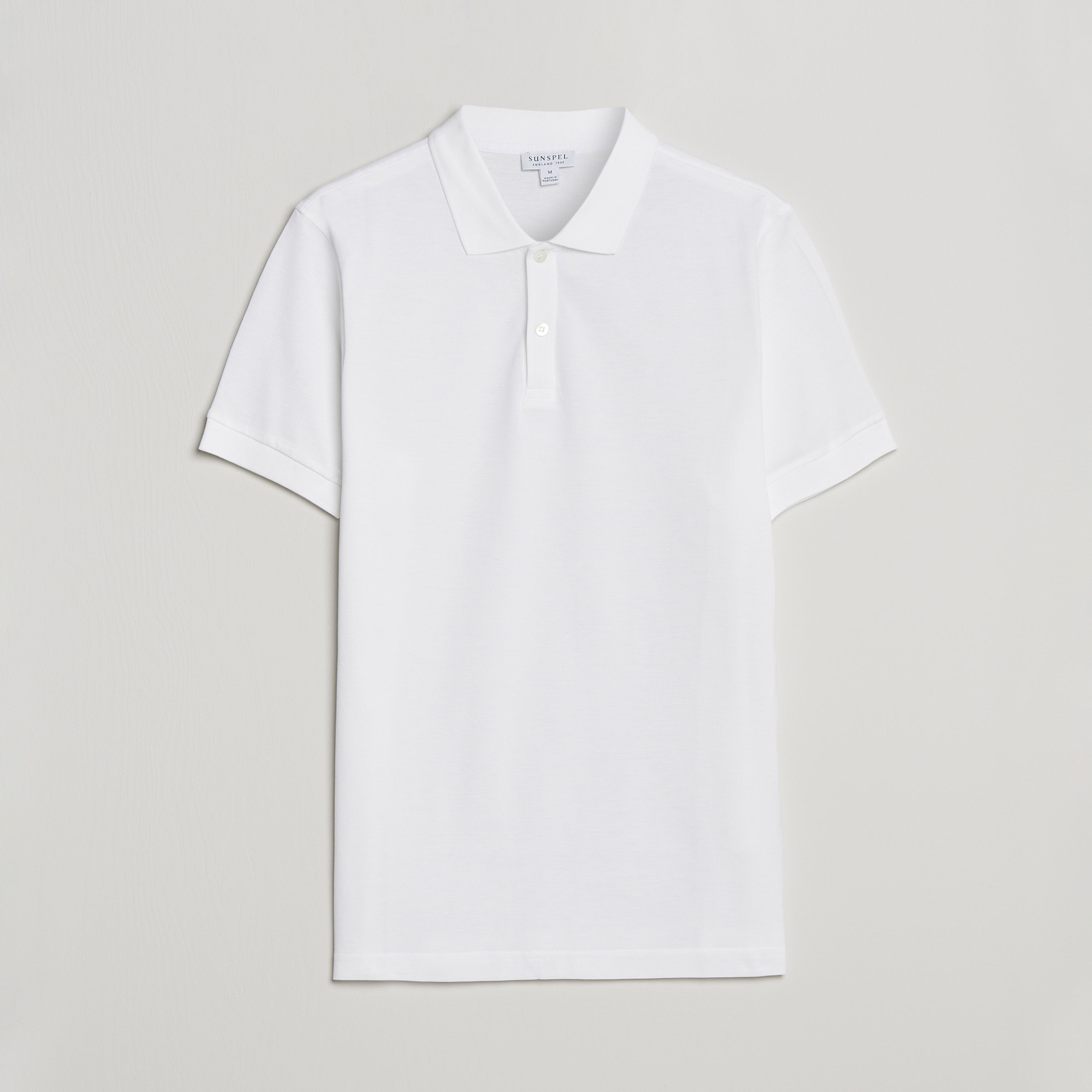 Sunspel Short Sleeve Pique Polo White at CareOfCarl.com