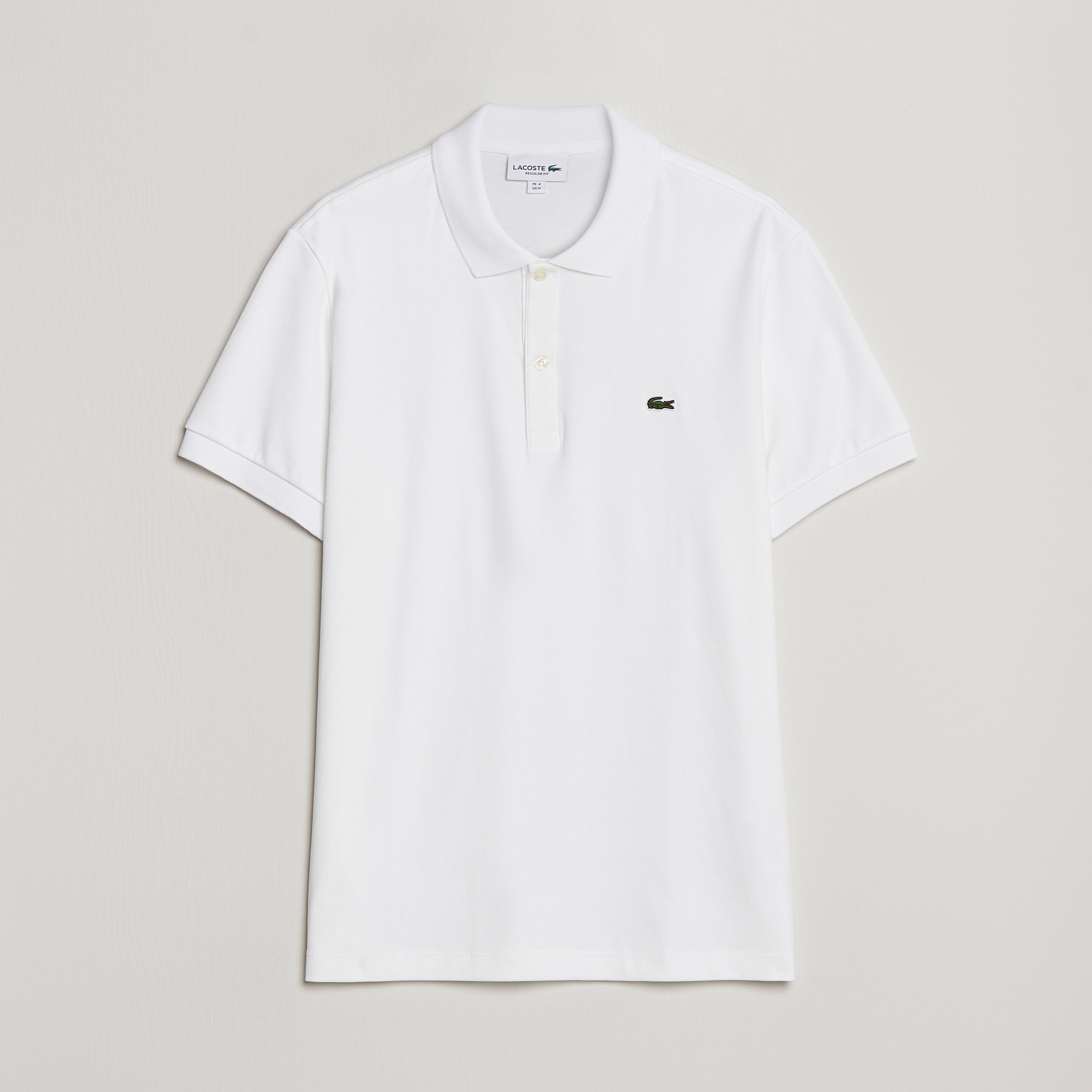 Lacoste Pima Interlock Piké White at CareOfCarl.com