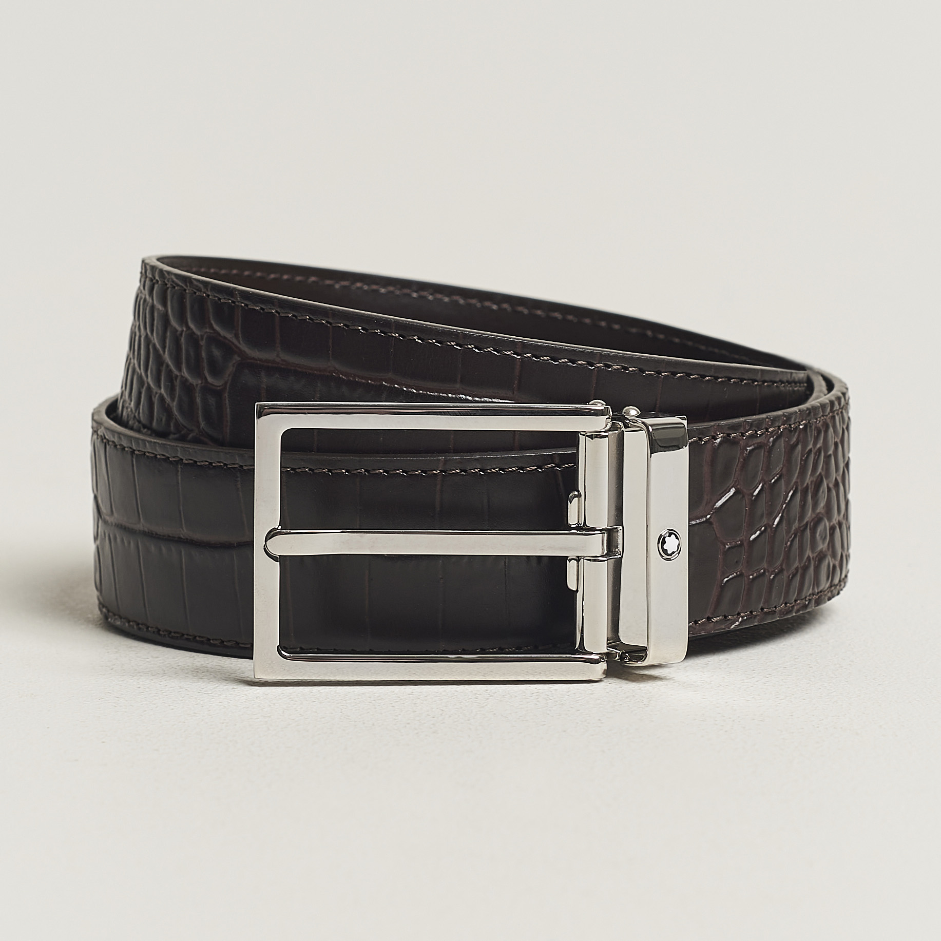 Horseshoe buckle brown 35 mm leather belt - Luxury Belts