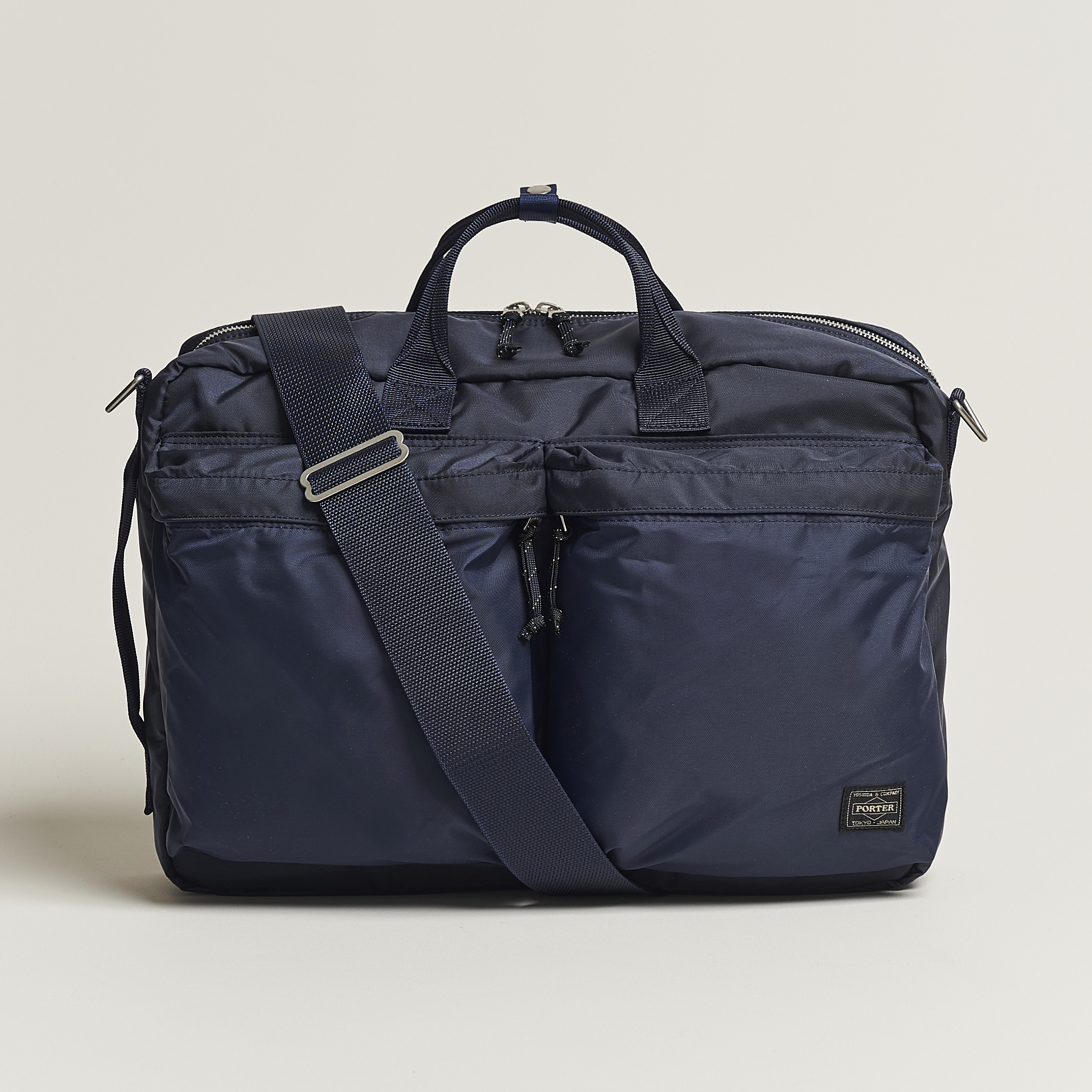 Porter-Yoshida & Co. Force 3Way Briefcase Navy Blue at CareOfCarl.com