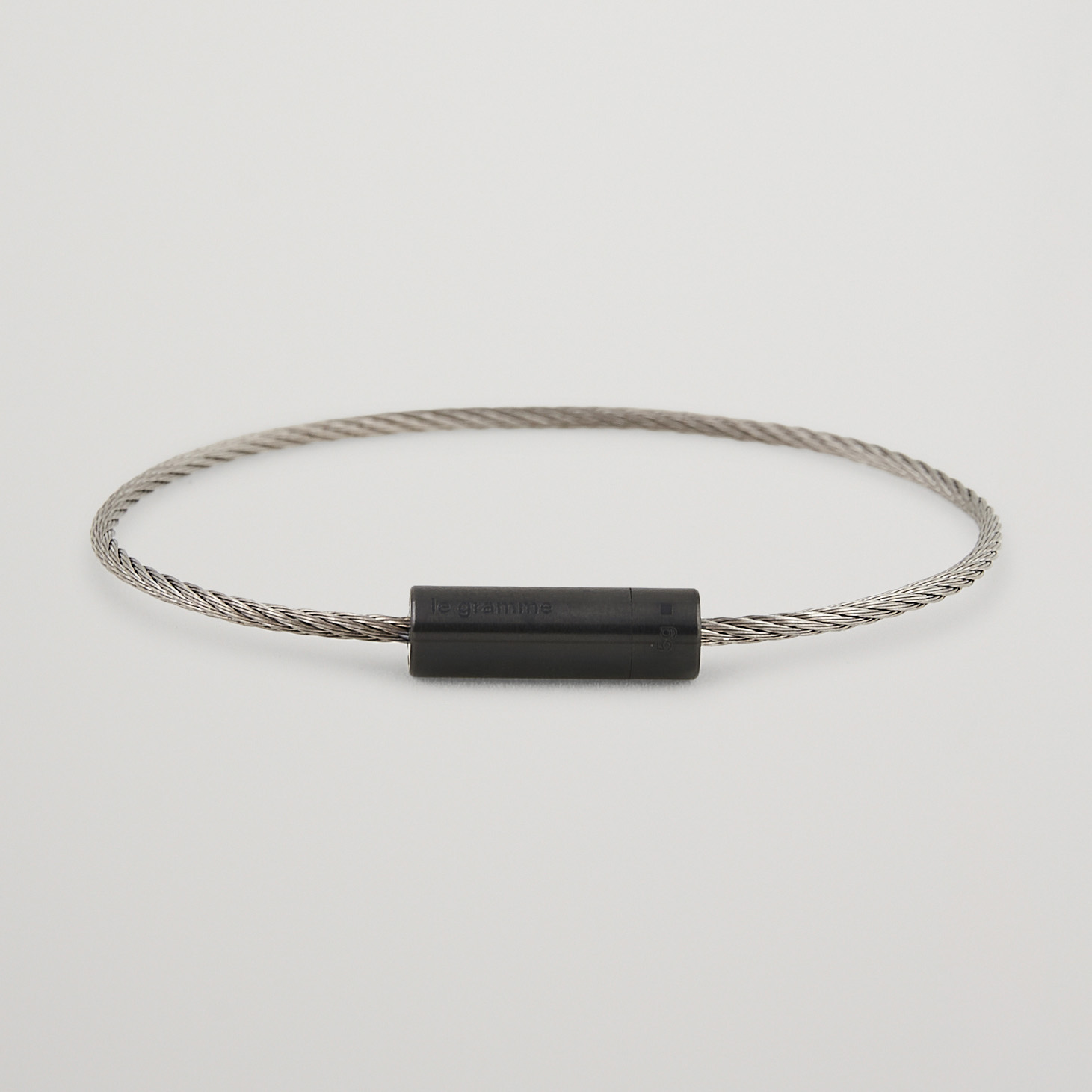 LE GRAMME Cable Bracelet Brushed Black Ceramic 5g at CareOfCarl.com