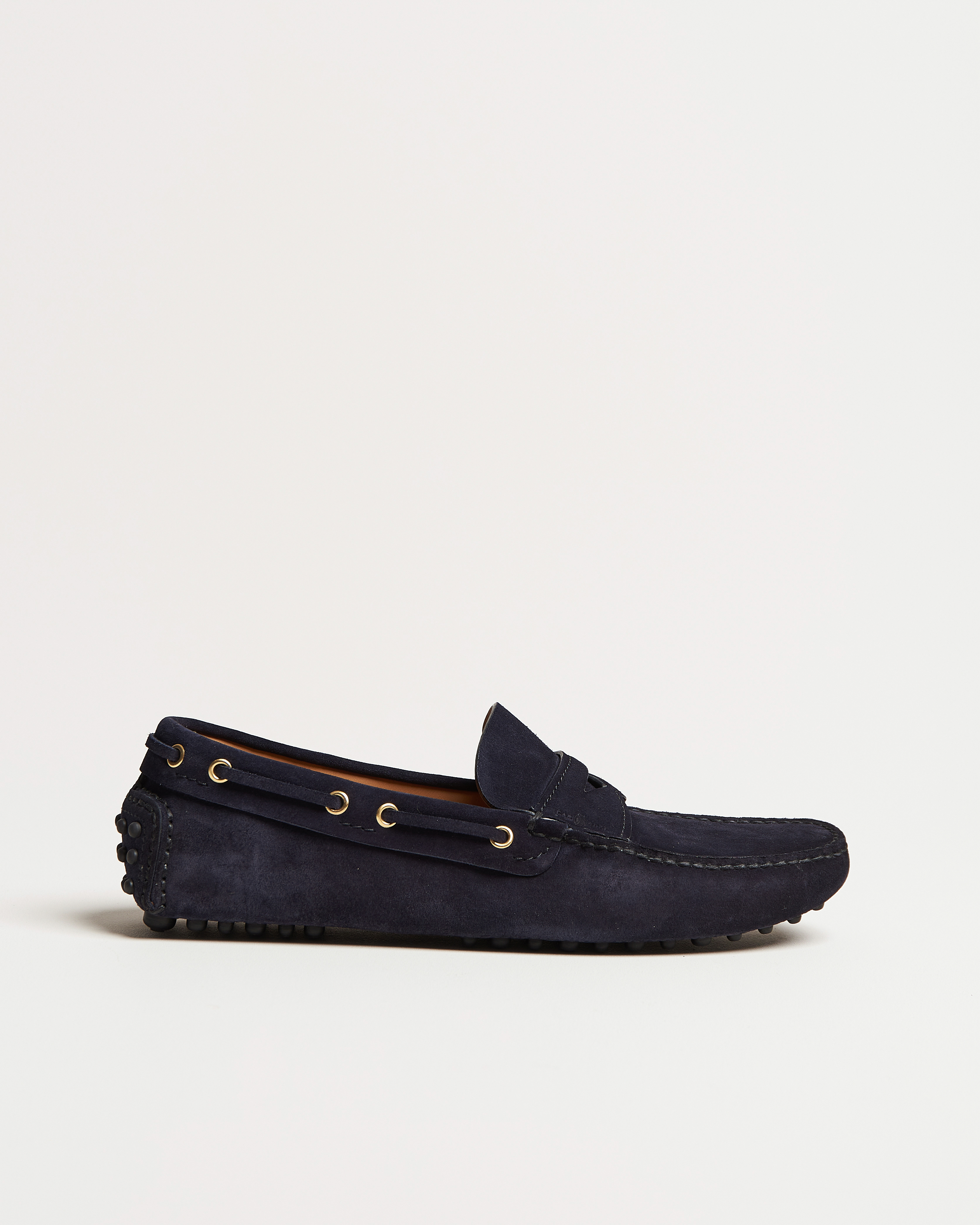 Car Shoe Driver Penny Moccasin Navy Suede at CareOfCarl