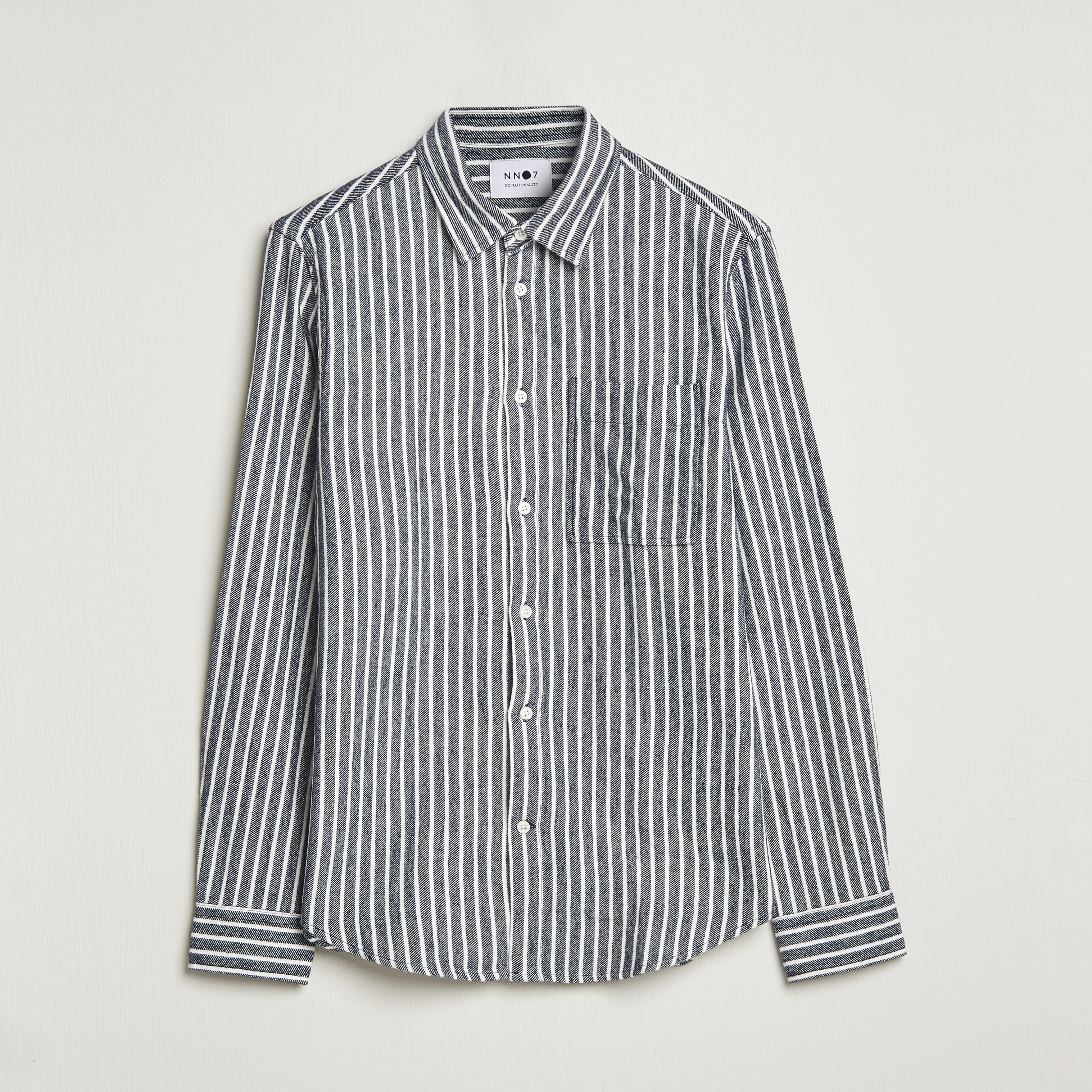 NN07 Arne Flannel Striped Shirt Blue/White at CareOfCarl.com