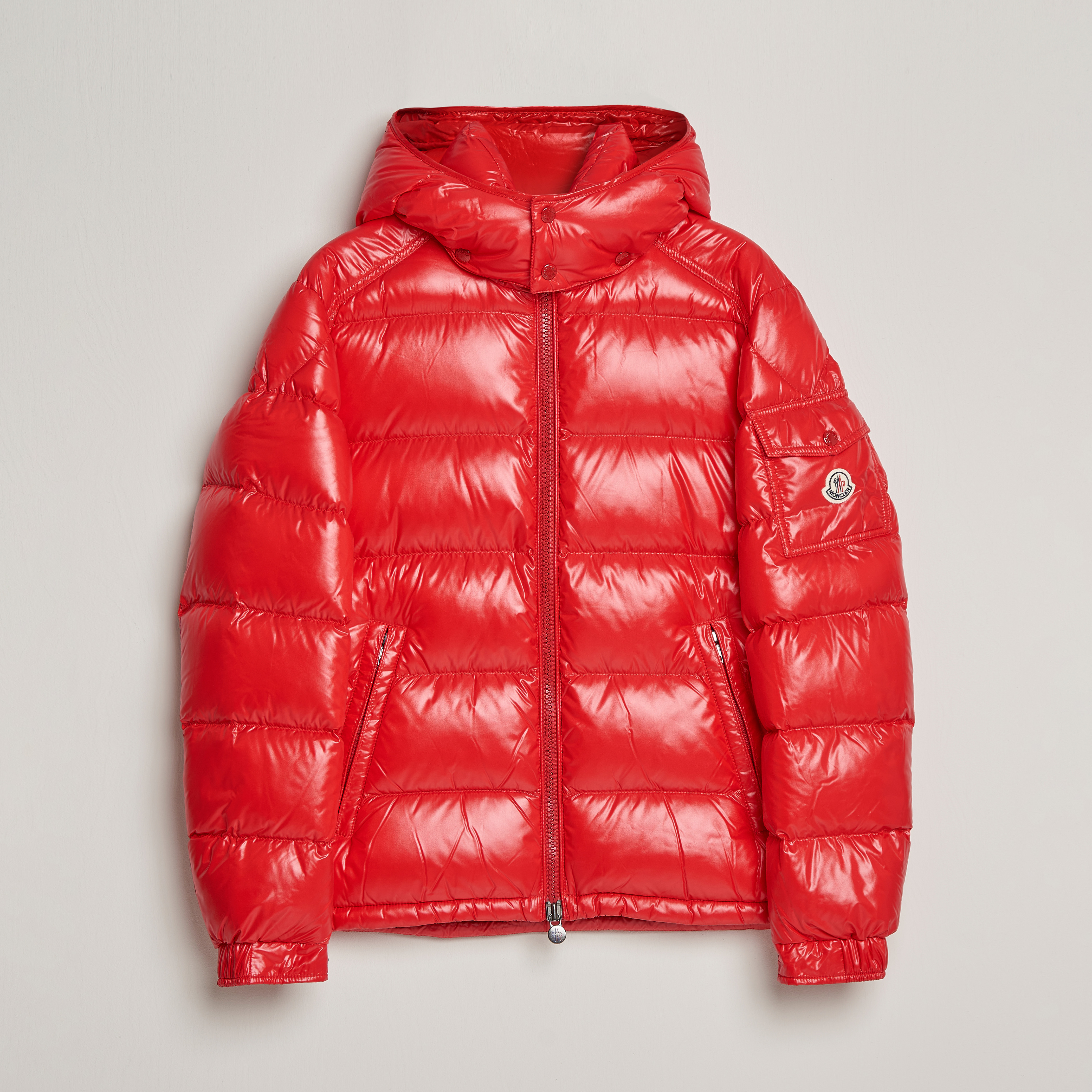 Moncler puffer jacket red online