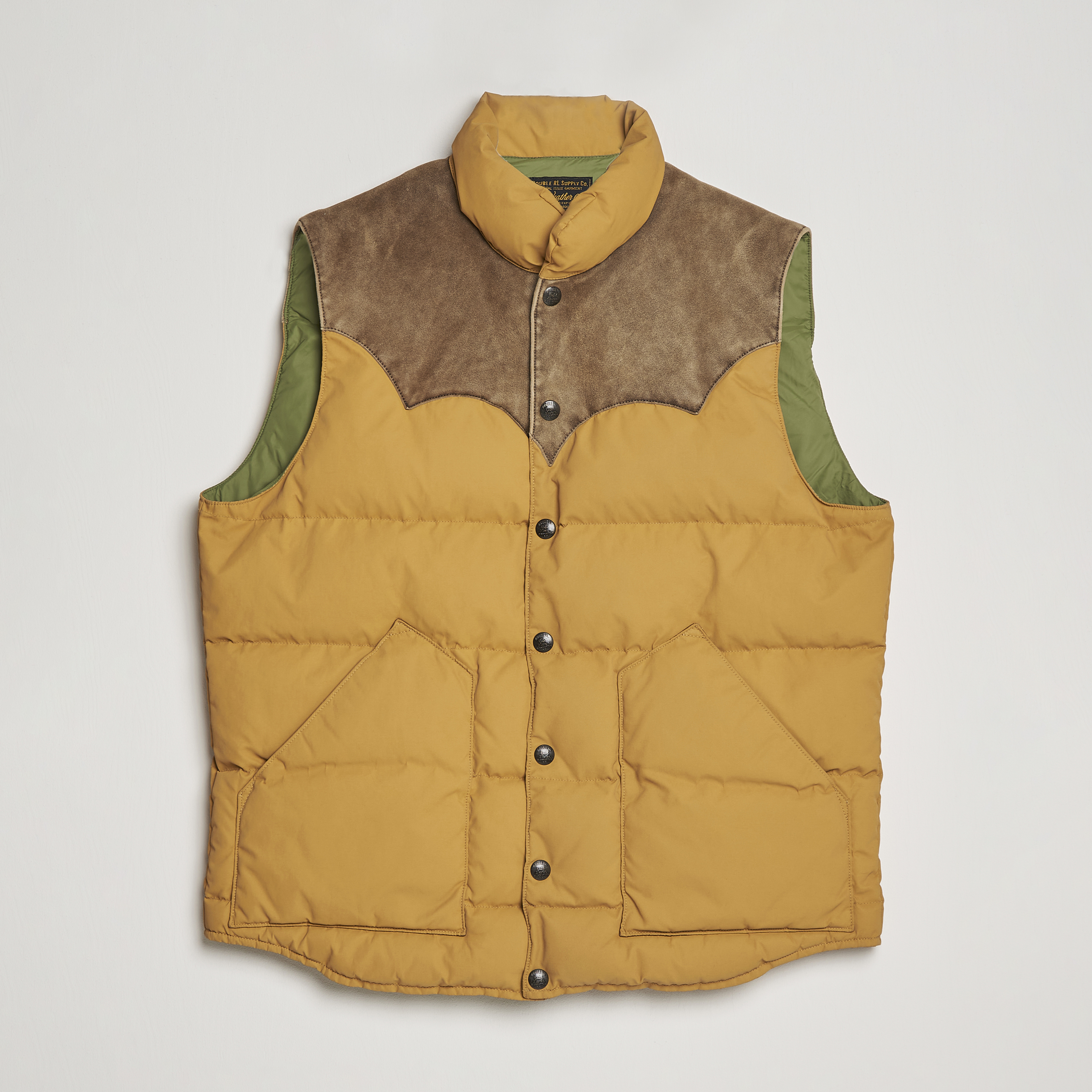 RRL Milburn Quilted Vest Mountain Yellow at CareOfCarl.com