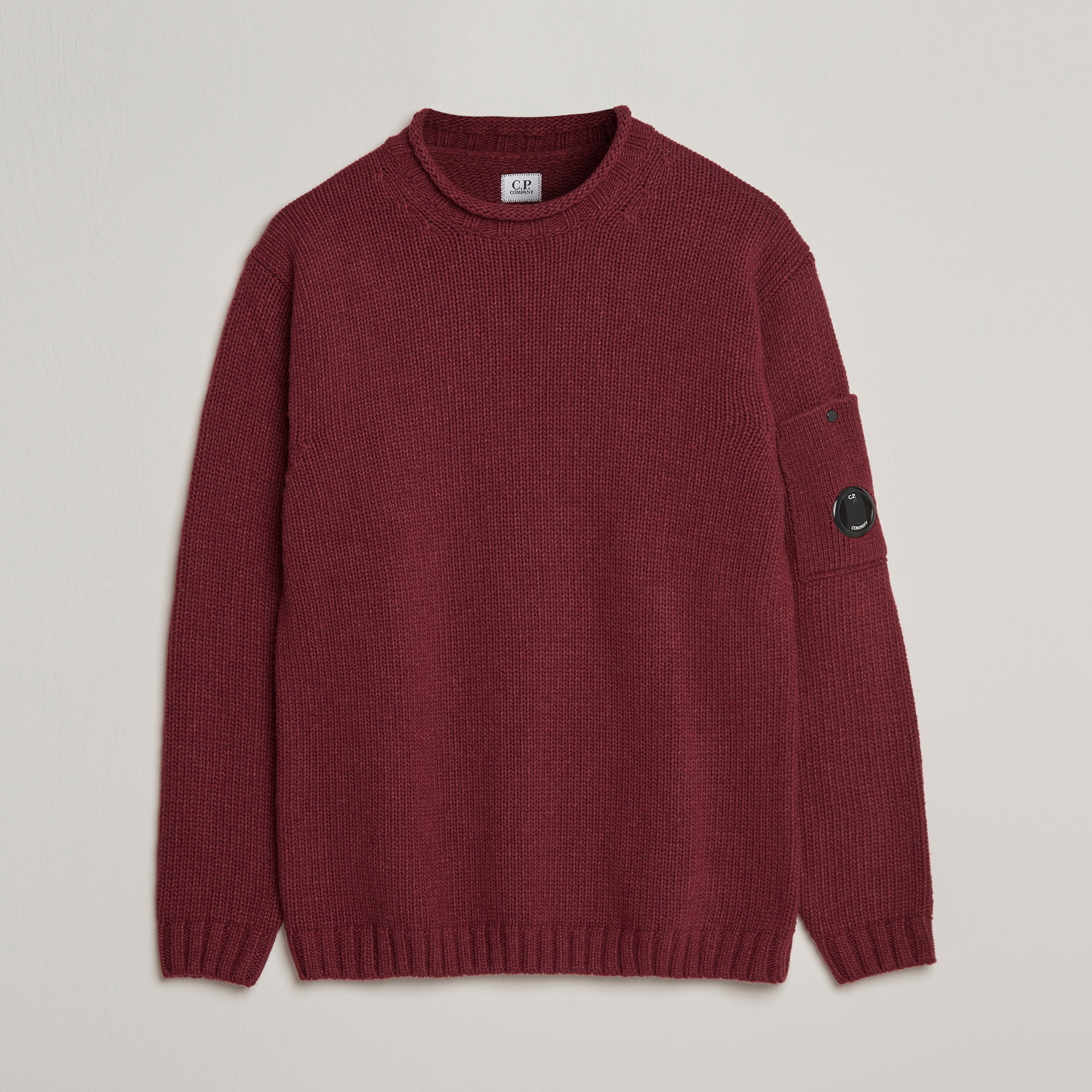 C.P. Company Lambswool Lens Roundneck Bordeaux at