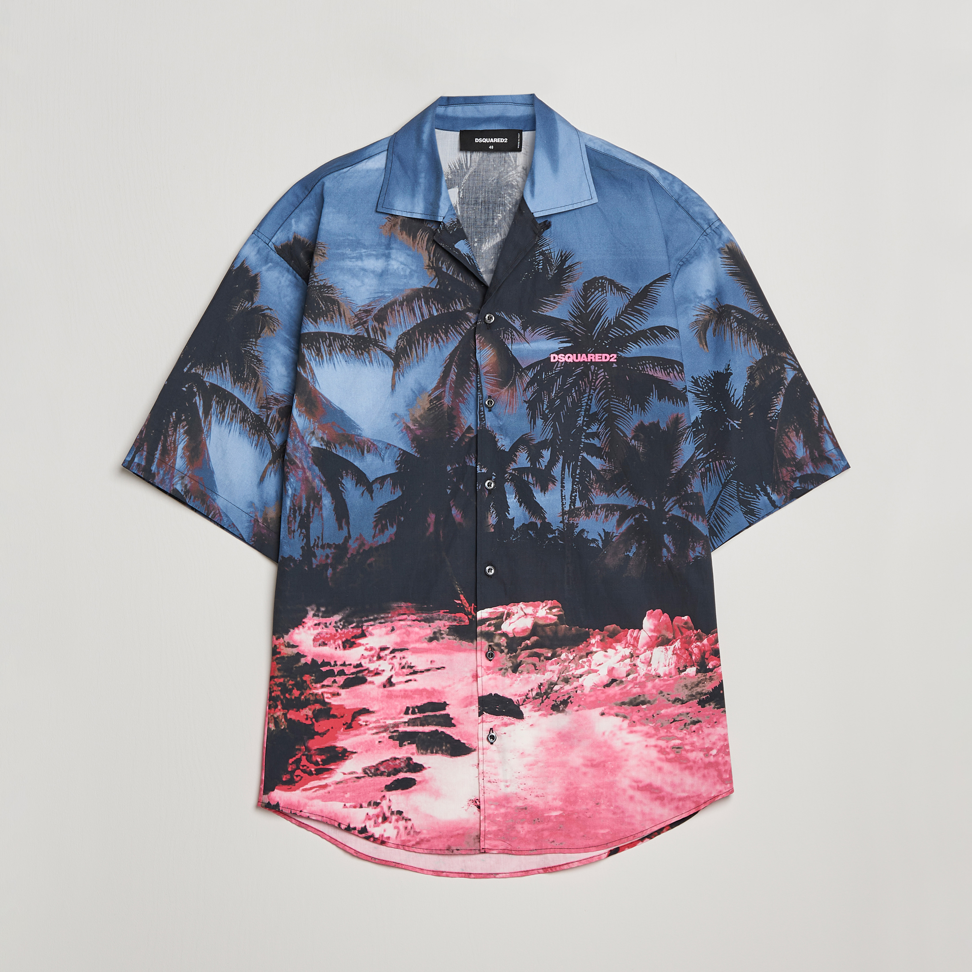 Dsquared2 Palm Tree Bowling Shirt Purple at CareOfCarl.com