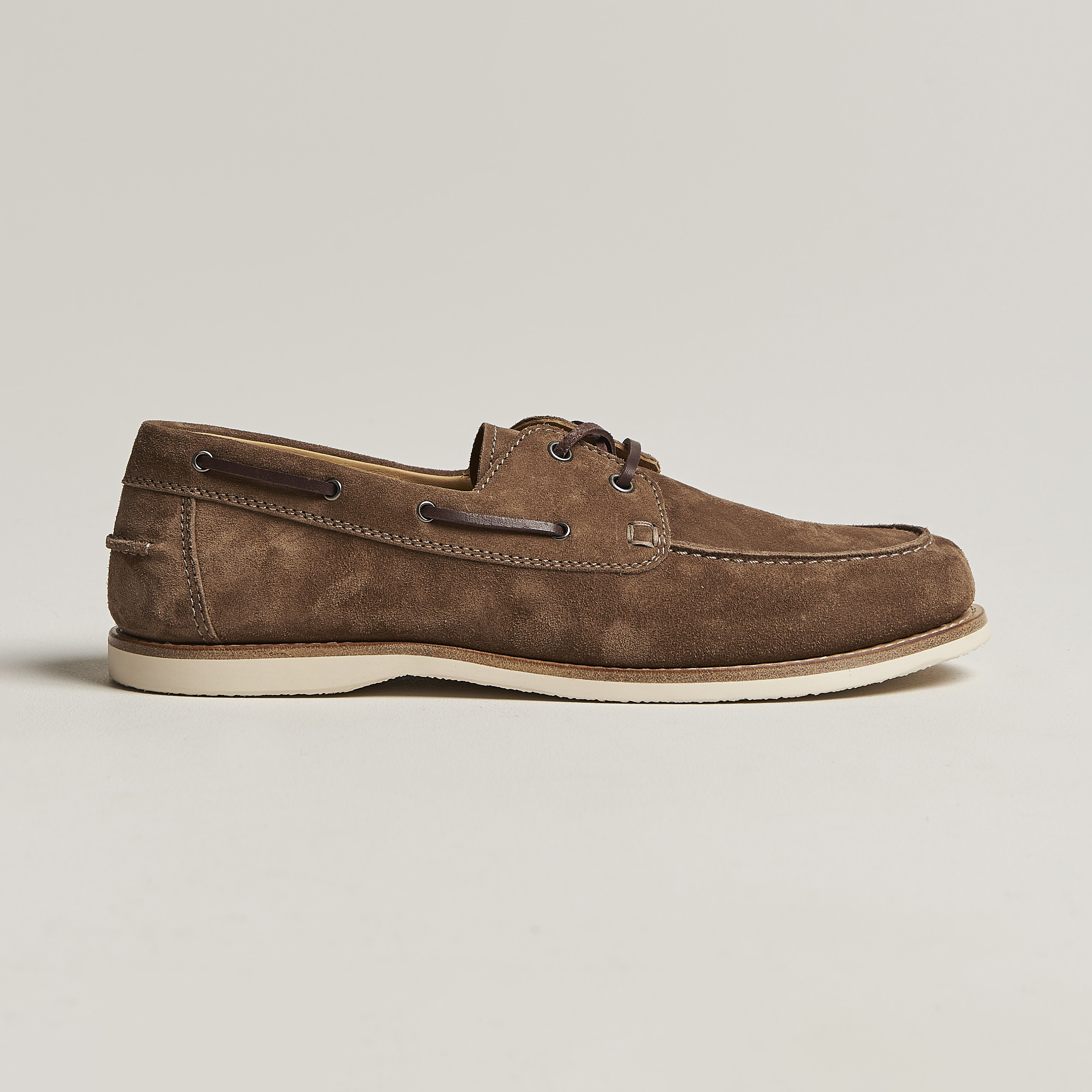 Brunello Cucinelli Boat Shoe Brown Suede at CareOfCarl.com