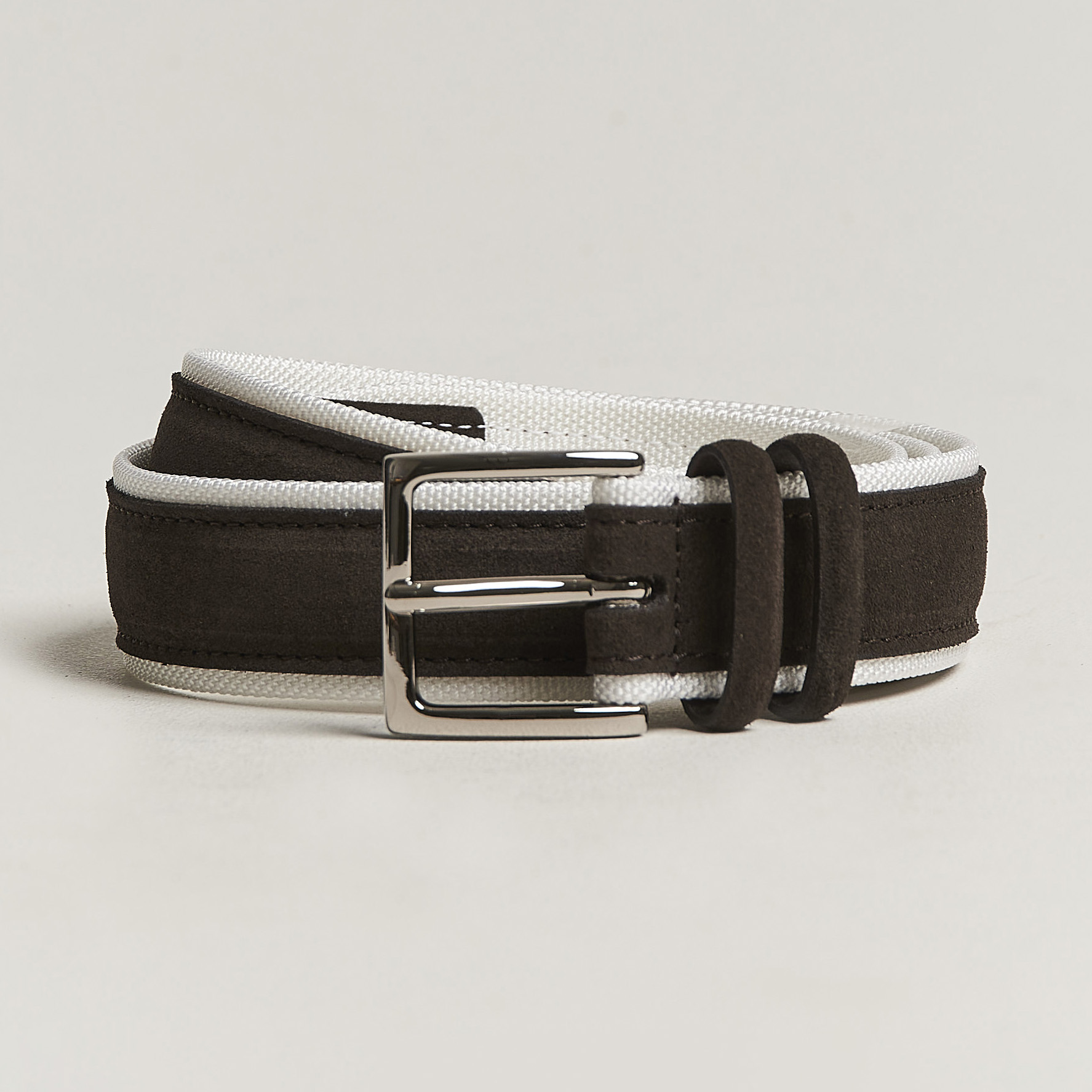 Orciani Amalfi Suede Canvas Belt Dark Brown At CareOfCarl Com   24363611r 