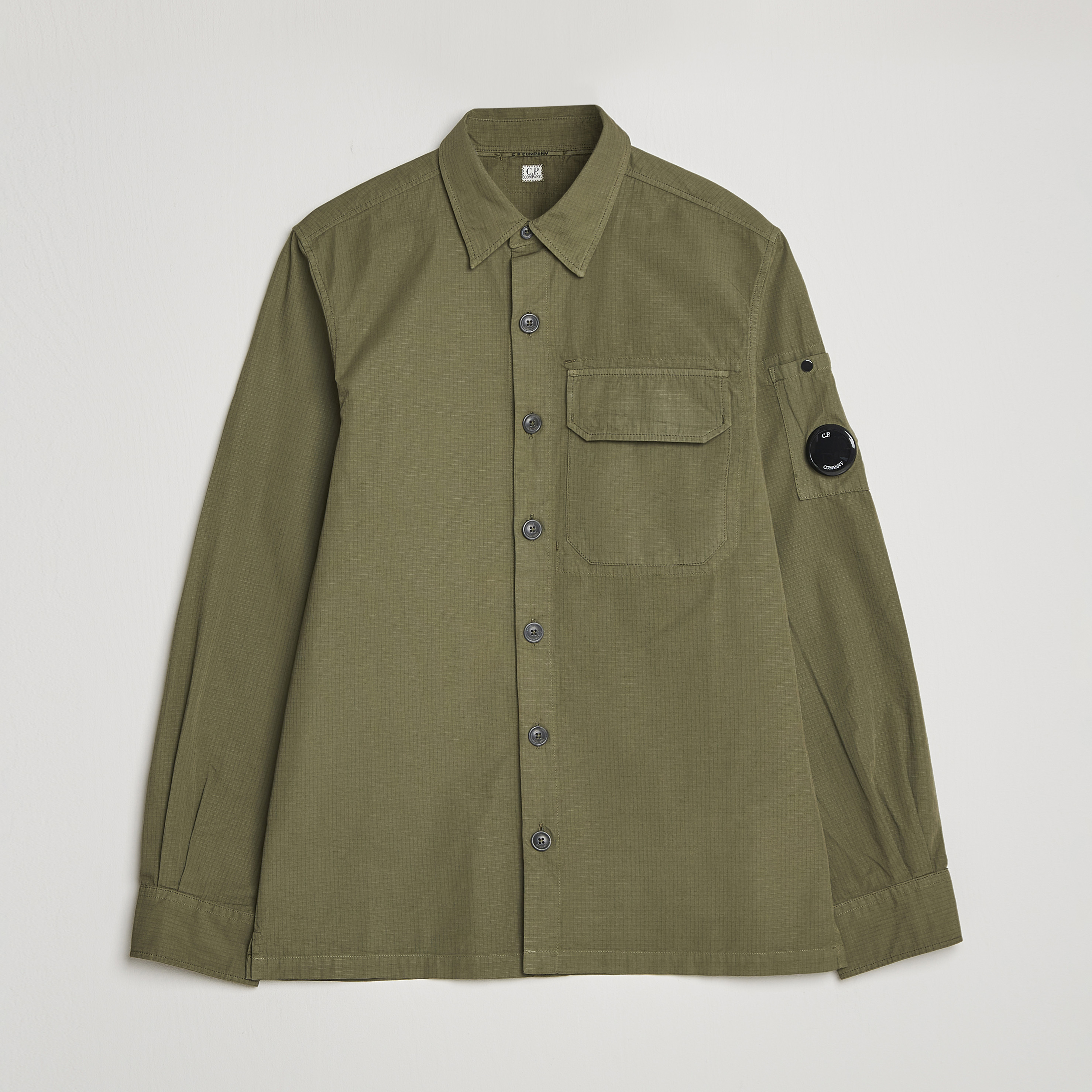 C.P. Company Cotton Rip Stop Overshirt Green at CareOfCarl.com