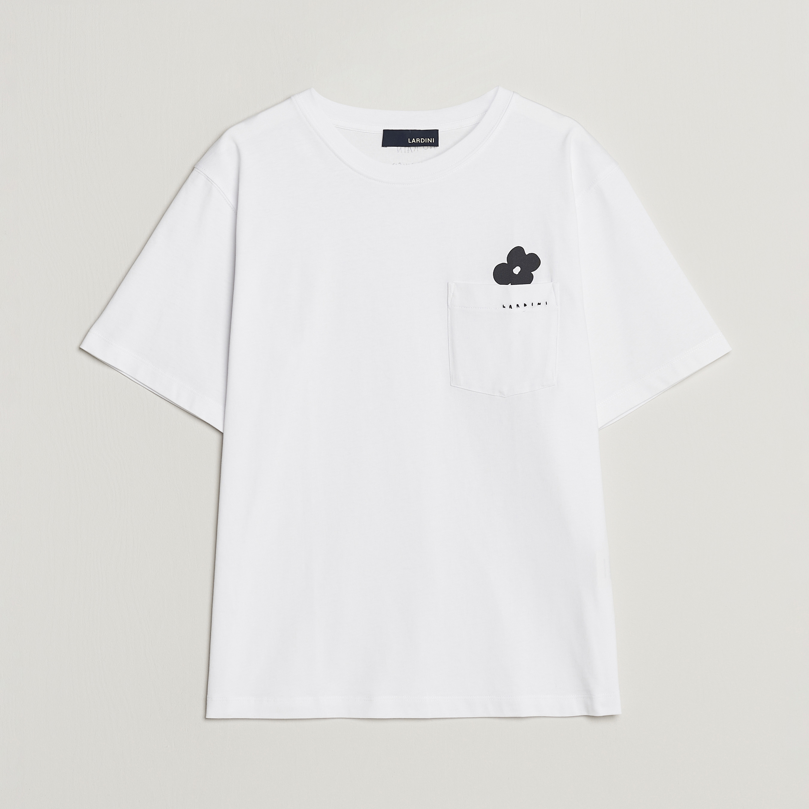 Lardini Fiore Tasca Printet Logo T-Shirt White at CareOfCarl.com