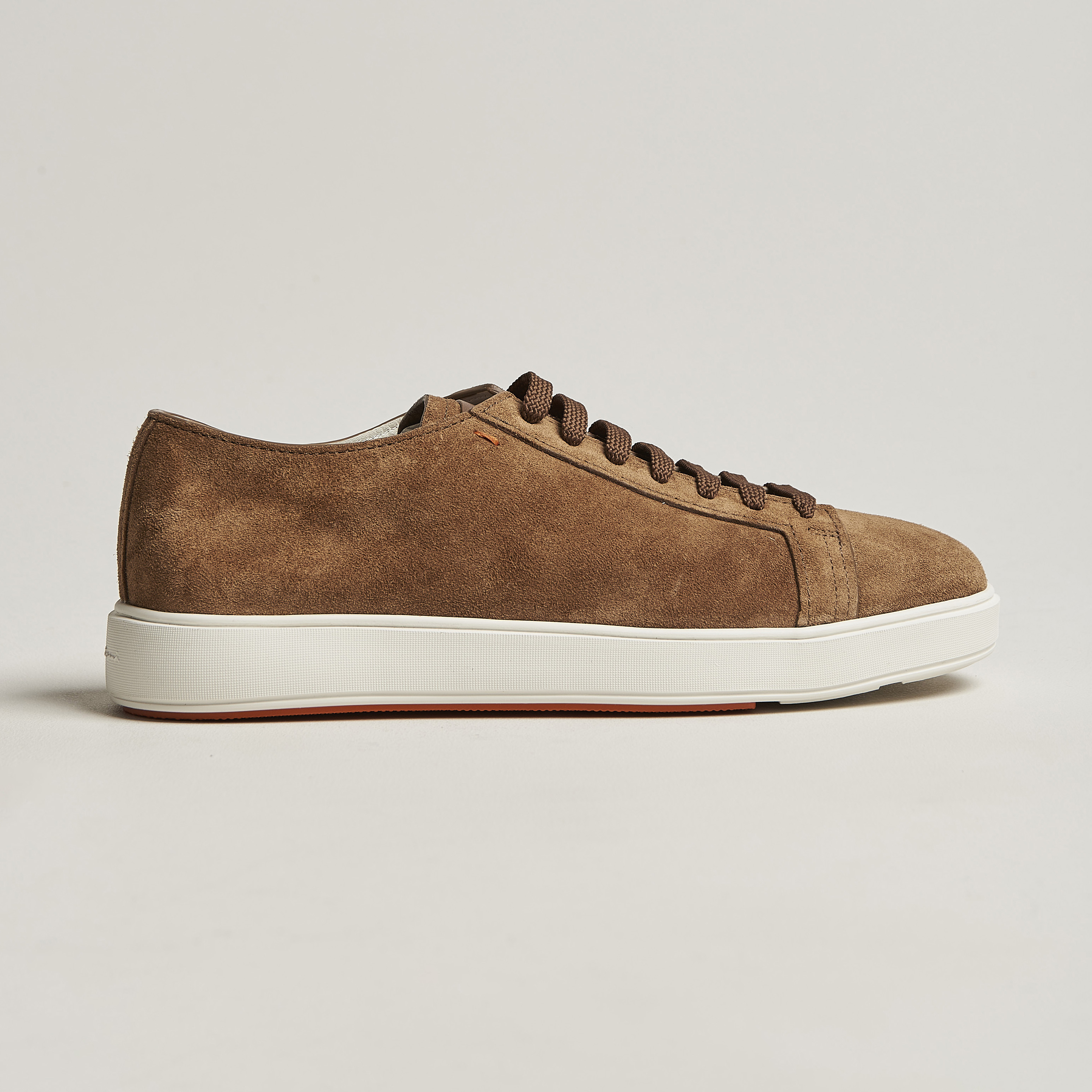 Santoni Plain Sneaker Dark Brown Suede at CareOfCarl.com