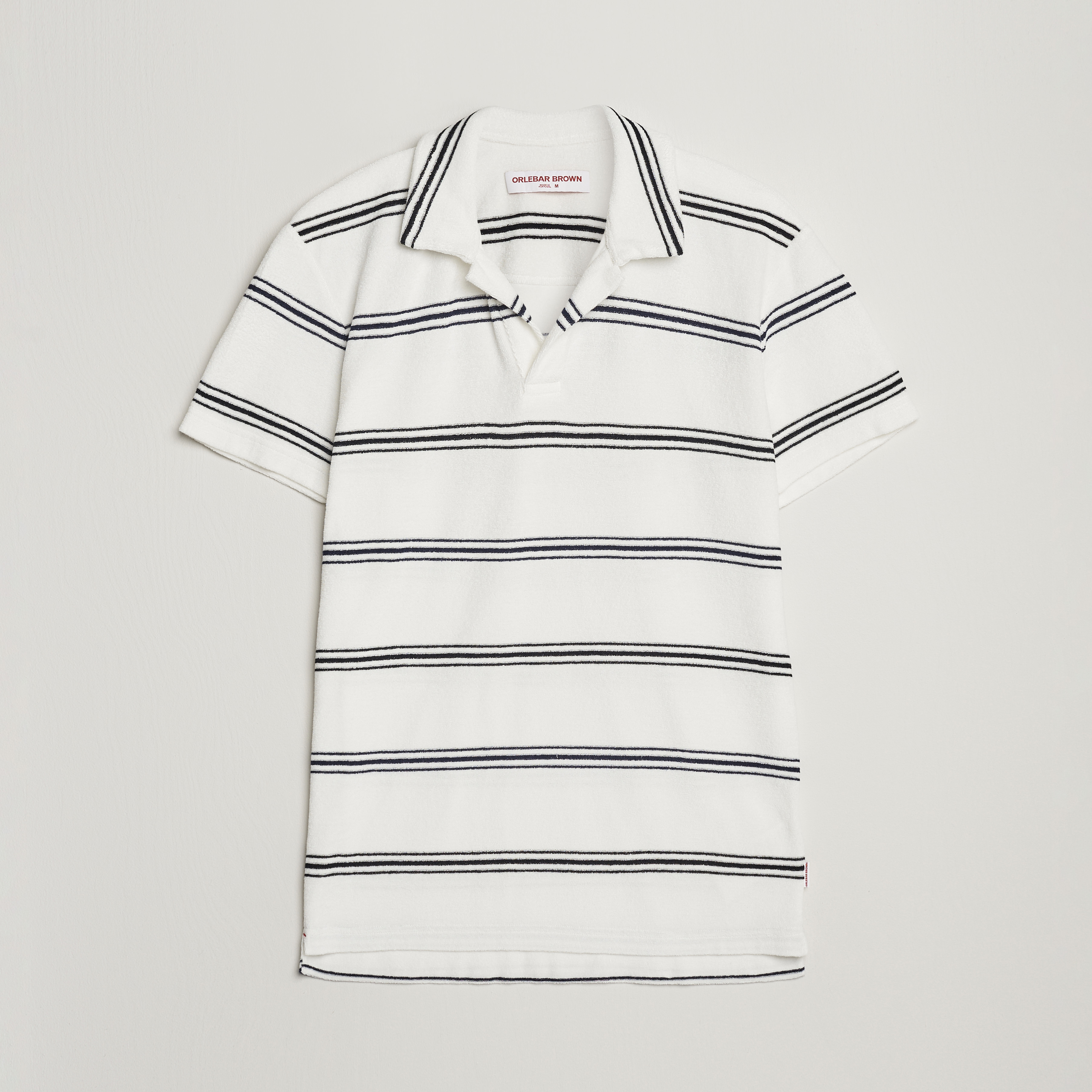 Orlebar Brown Terry Classic Twin Stripe Polo White/Night Iris at