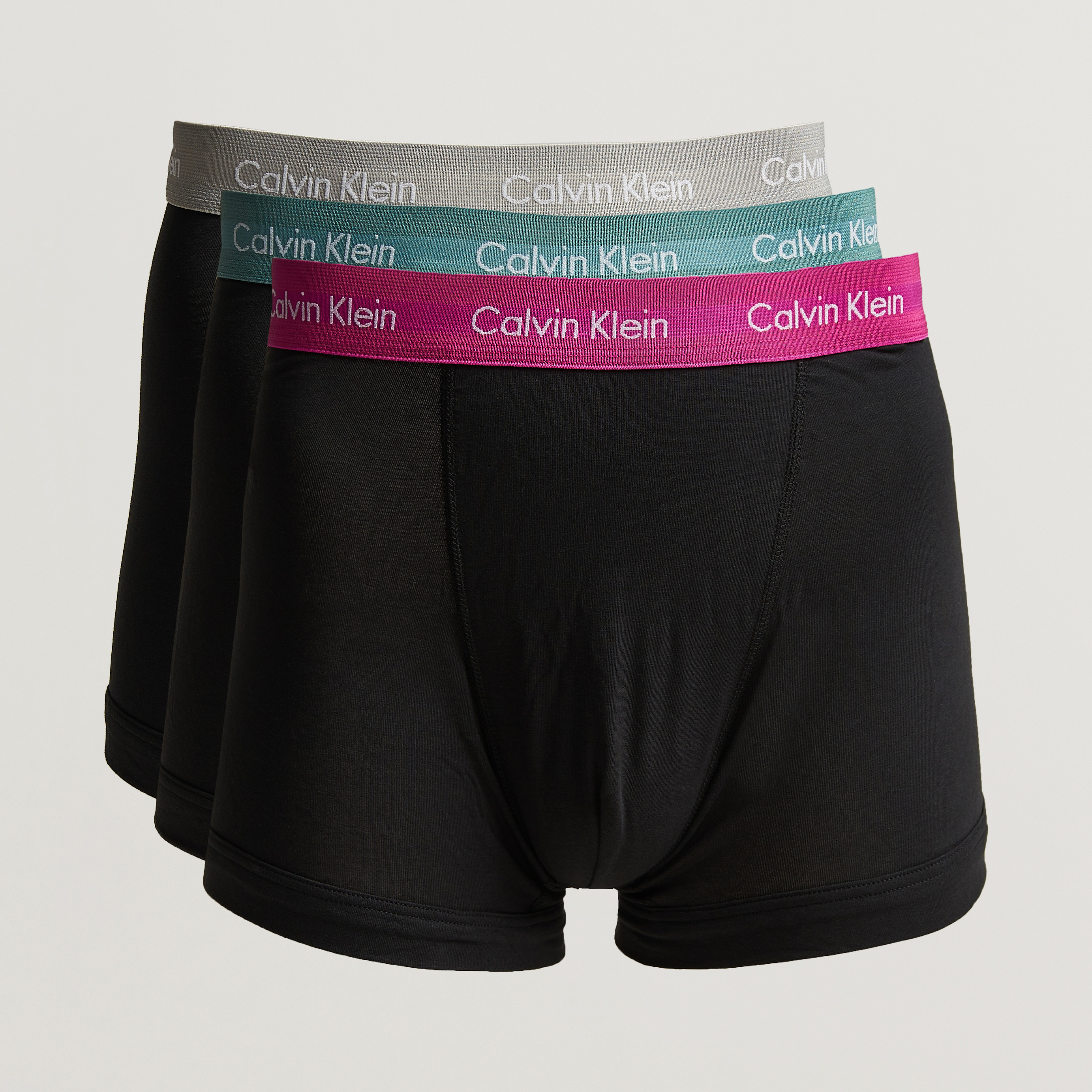 Calvin Klein Cotton Stretch 3-Pack Trunk Pink/Grey/Green at