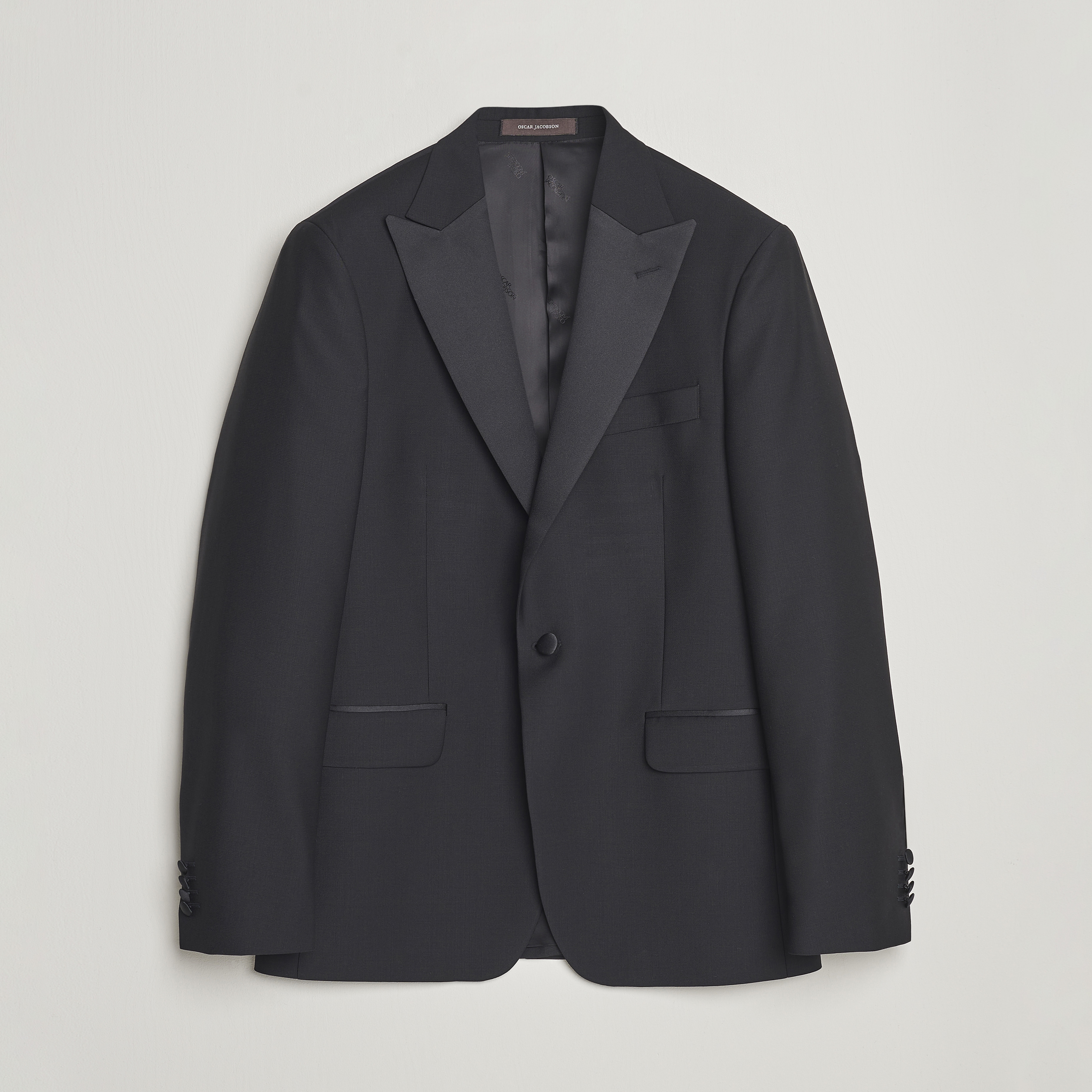 Oscar Jacobson Frampton Wool Tuxedo Blazer Black at CareOfCarl