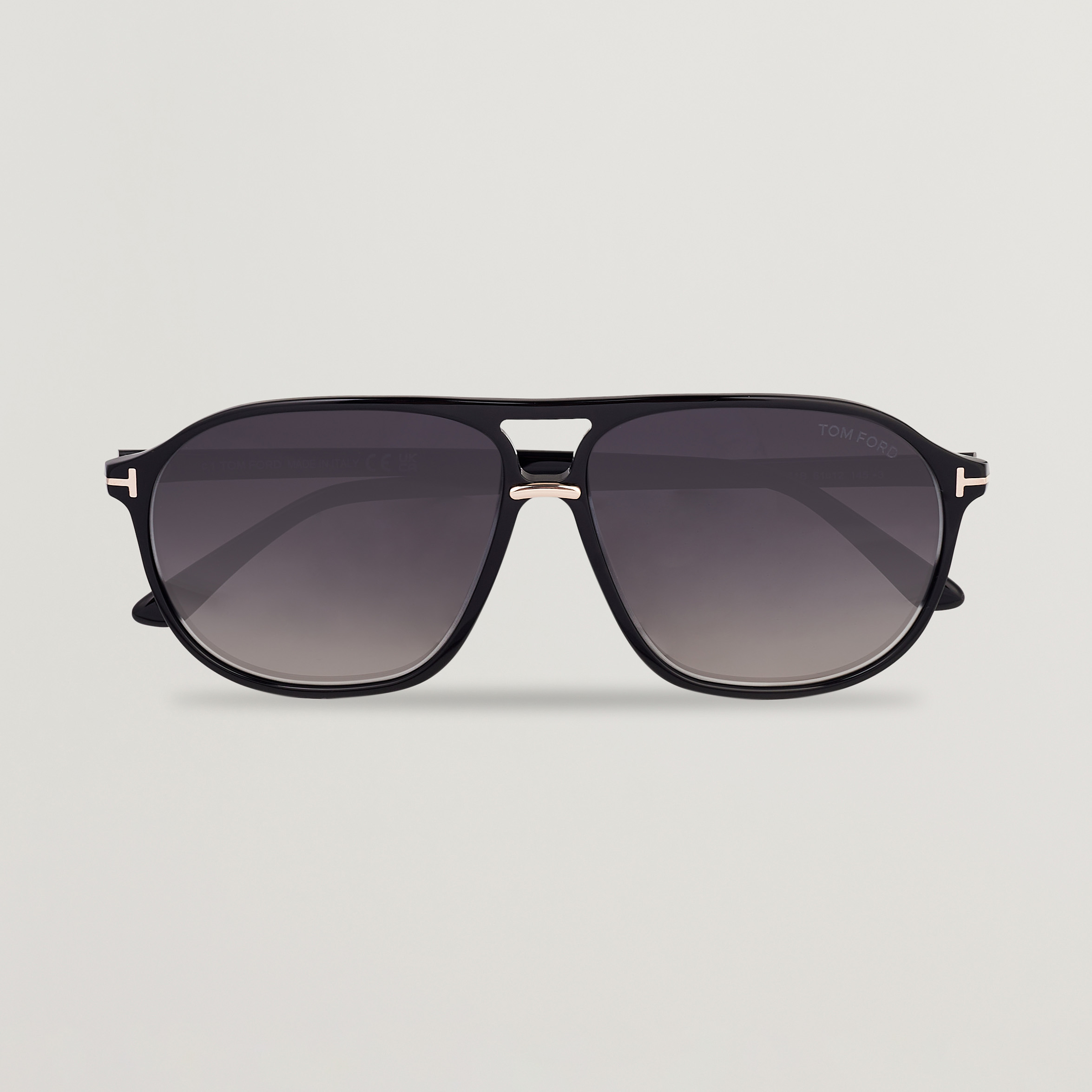 Tom Ford Bruce Sunglasses Shiny Black/Gradient Smoke at CareOfCarl.com