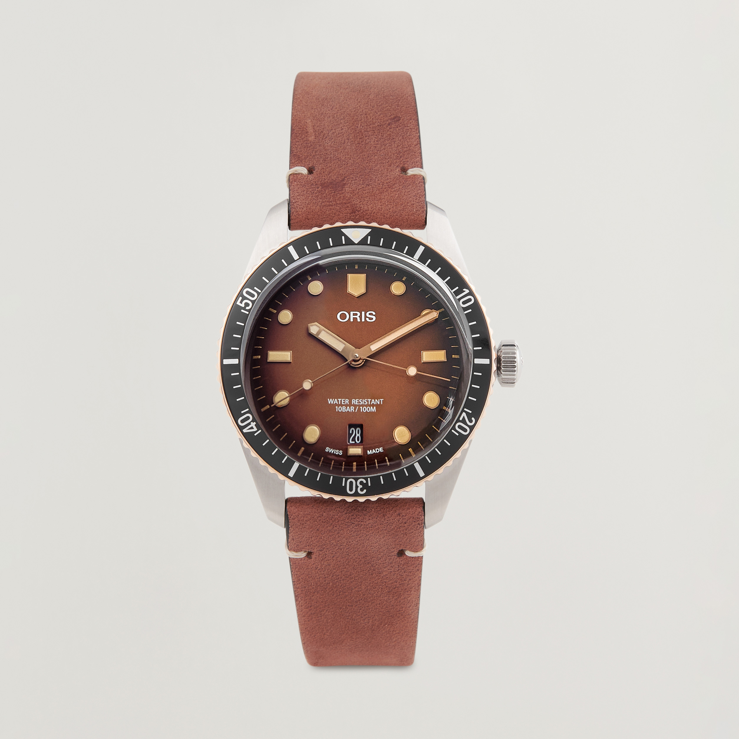 Oris Divers Sixty Five 40mm Leather Bracelet Brown at CareOfCarl