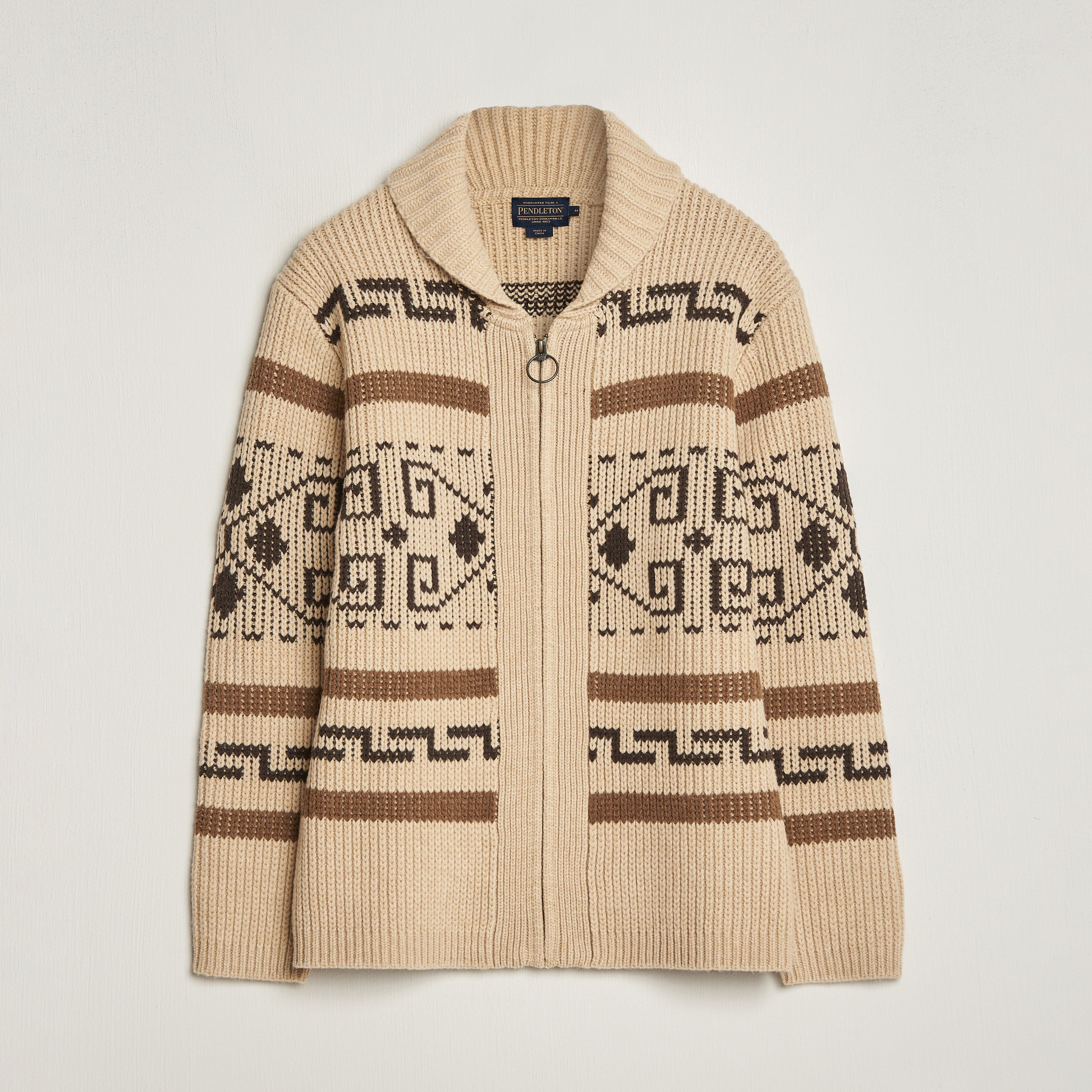 Pendleton outlet tan and cream chunky knit wool sweater