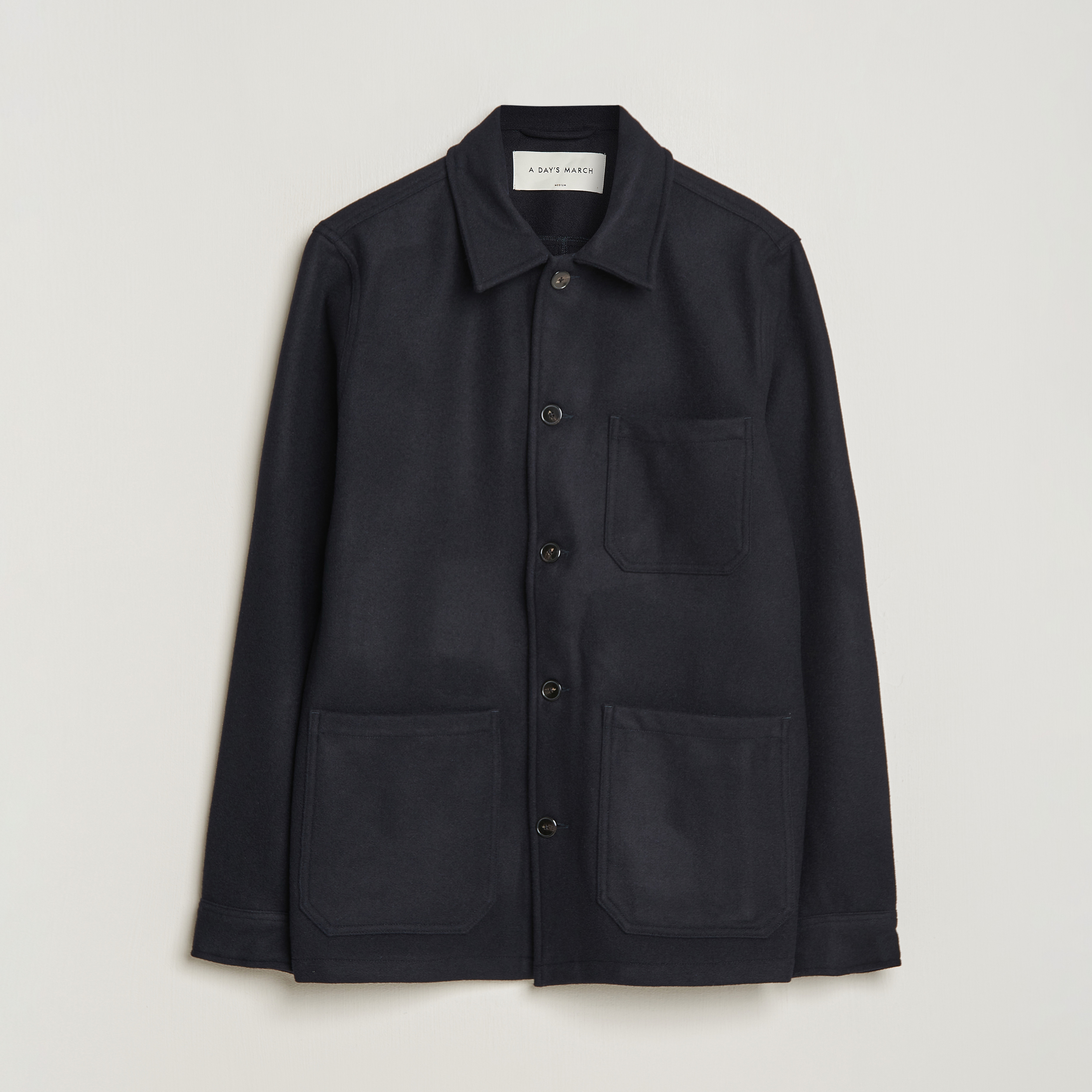 A Day's March Original Wool Overshirt Navy at CareOfCarl.com