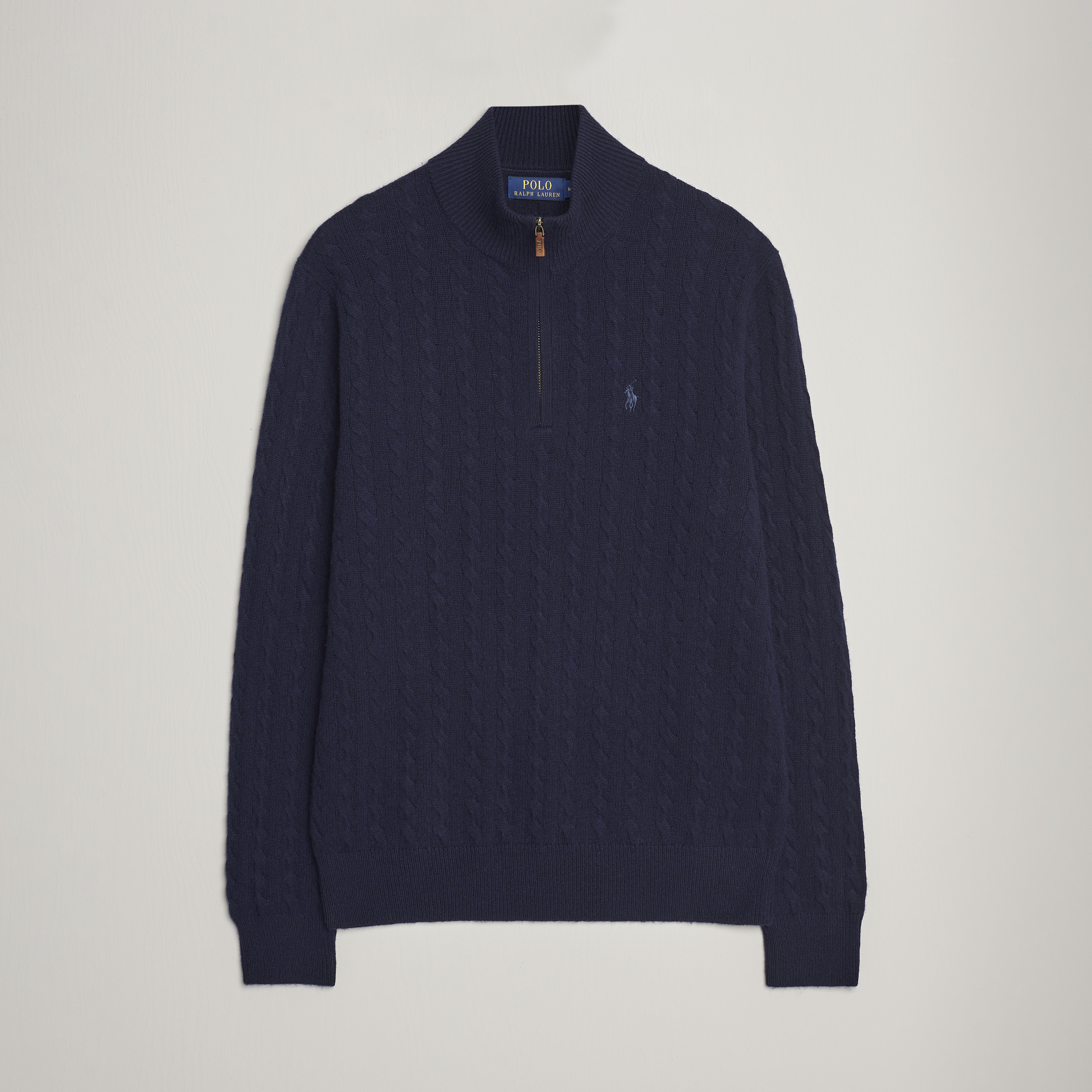 Polo Ralph Lauren Wool/Cotton Cable Half-Zip Hunter Navy at