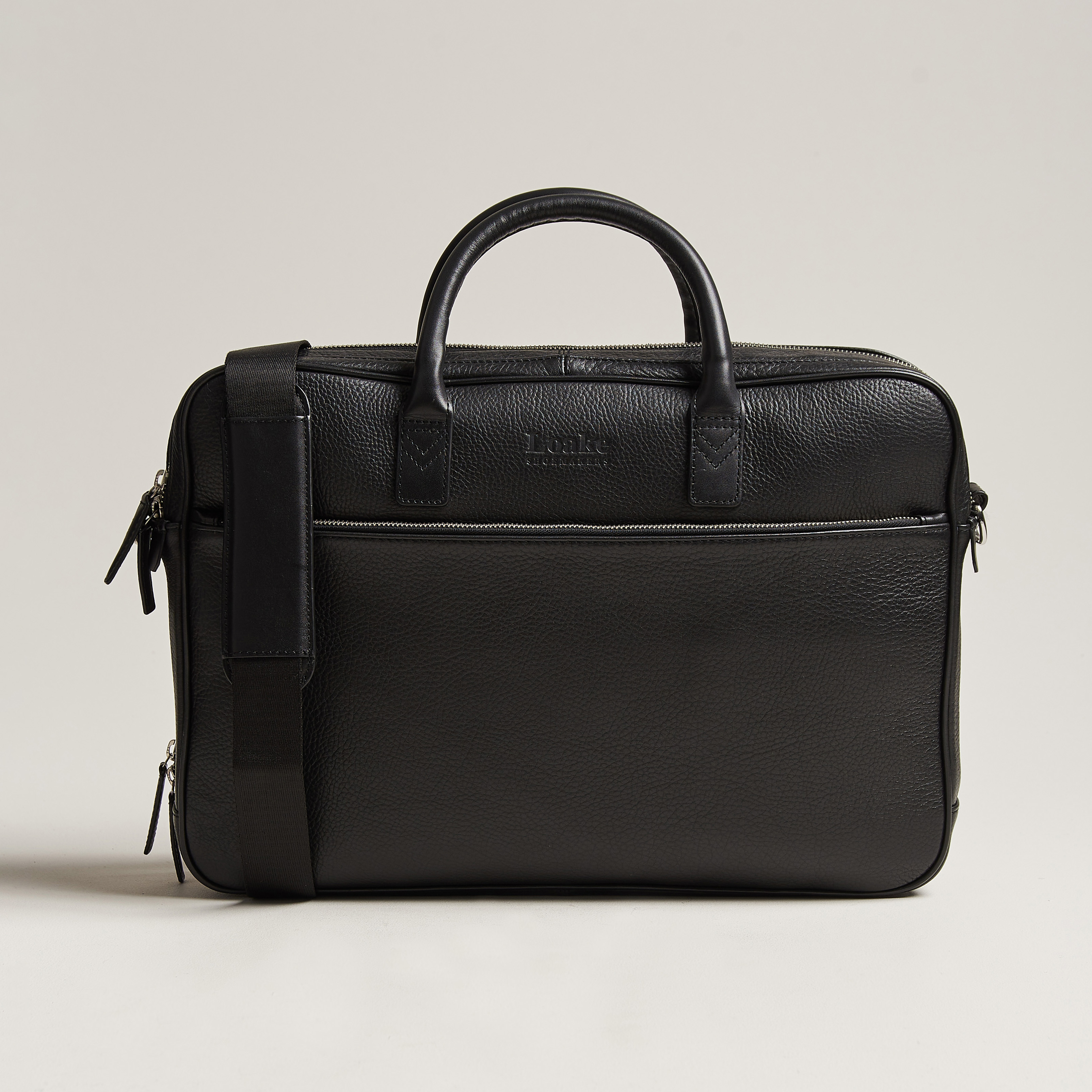 Loake 1880 Westminster Grain Leather Briefcase Black at CareOfCarl.com