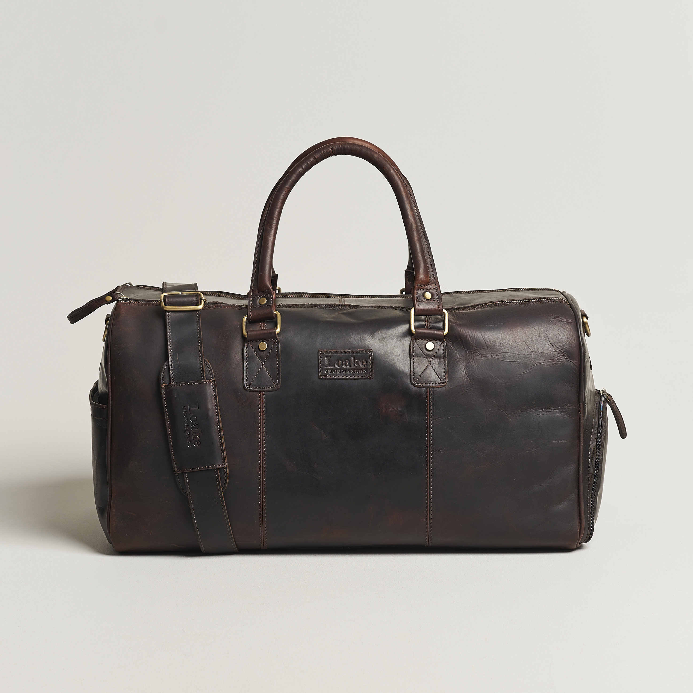 Loake 1880 Devon Leather Travel Bag Dark Brown at CareOfCarl