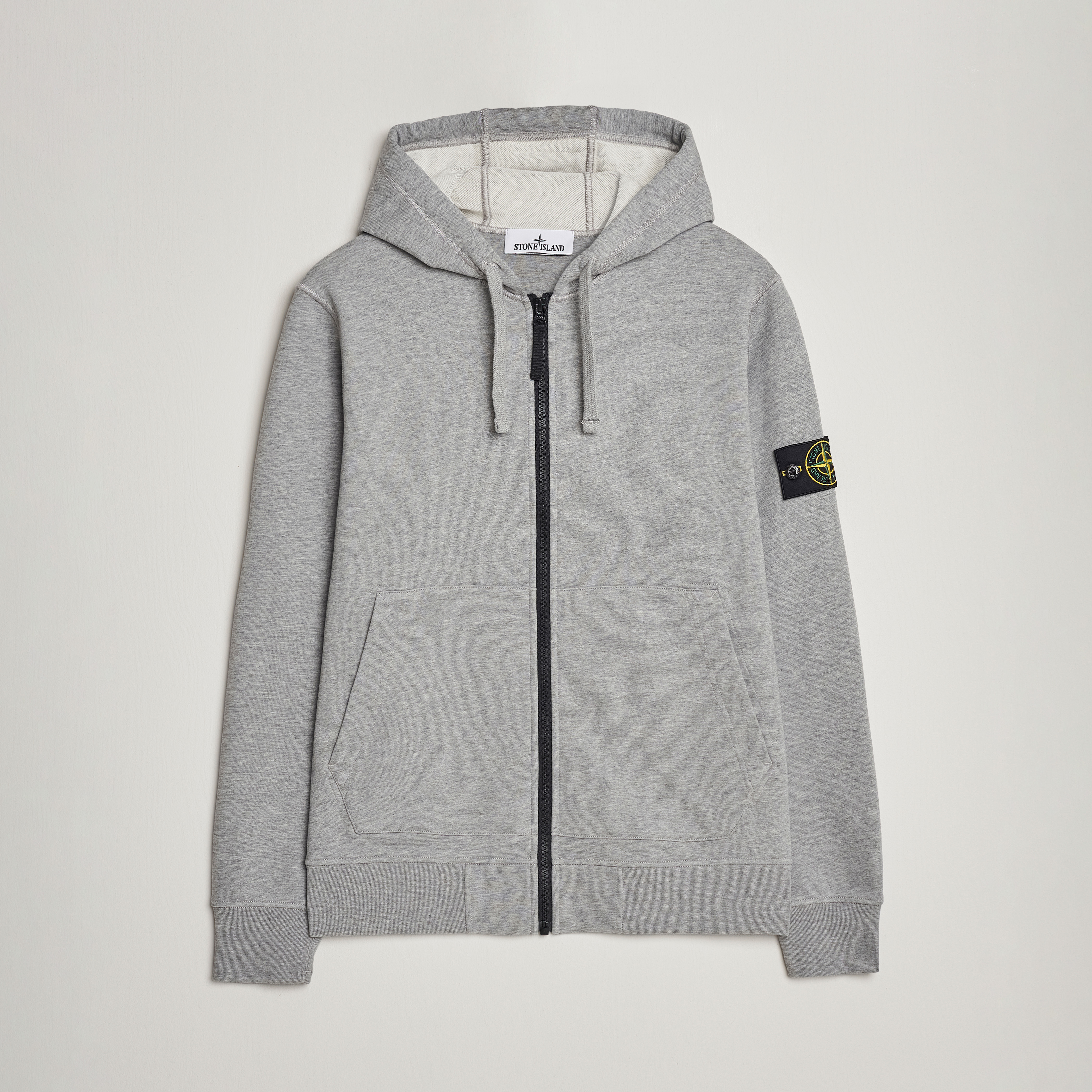 Stone island brush canvas hooded outlet jacket