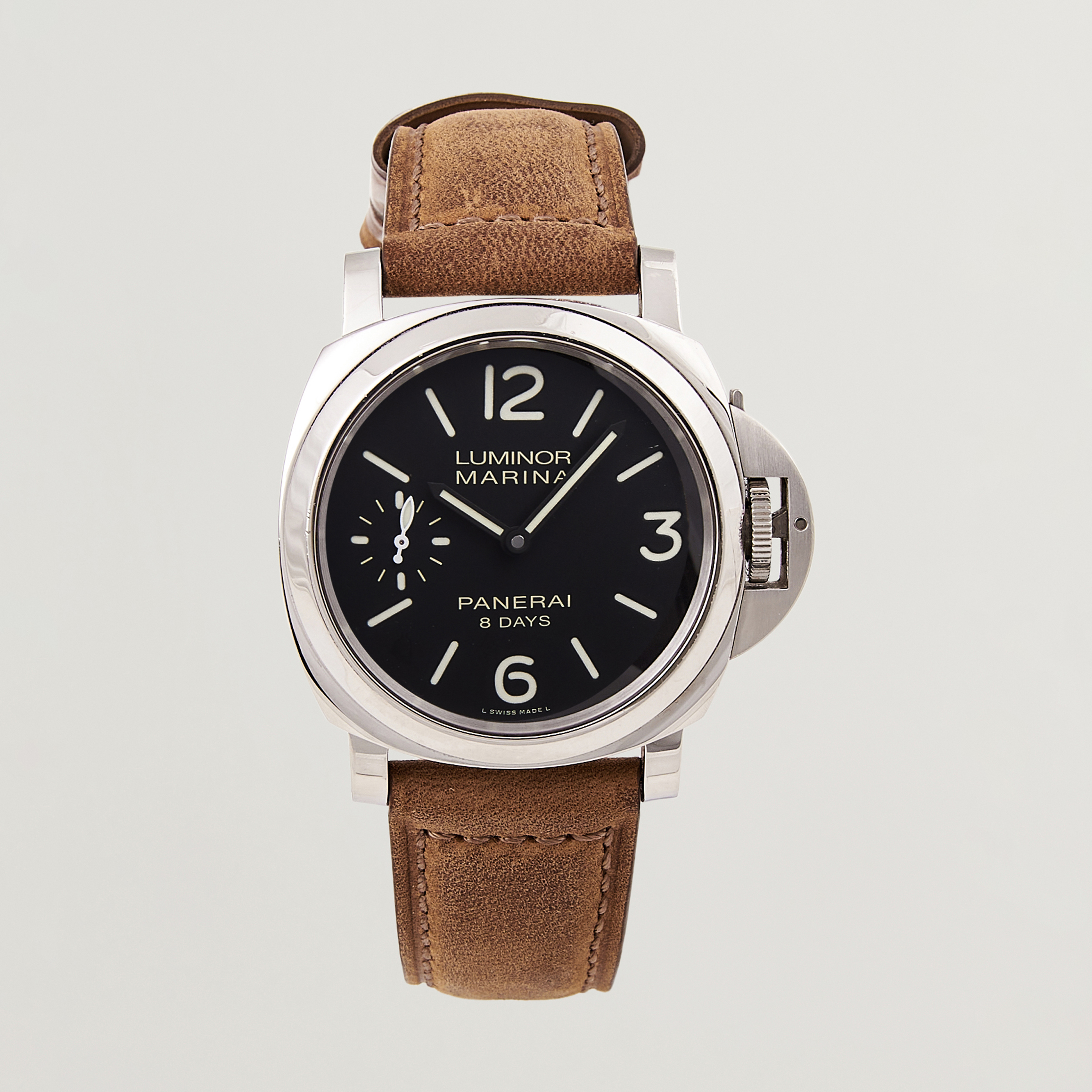 Panerai Pre Owned Luminor Marina 8 Days 00510 Silver at CareOfCarl