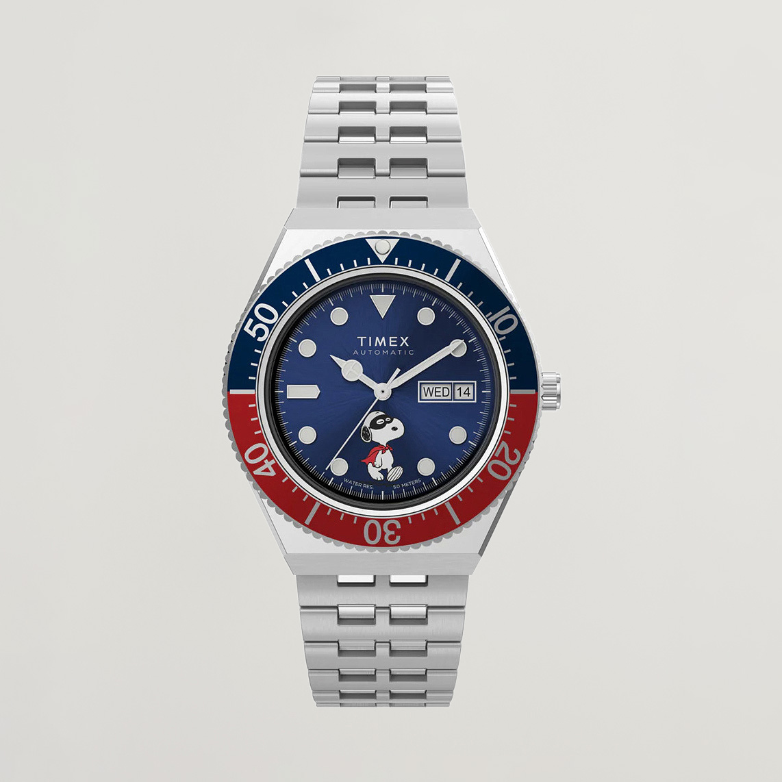 Timex M79 X Peanuts Masked Marvel Automatic 40mm Blue Dial at CareOfCarl.co