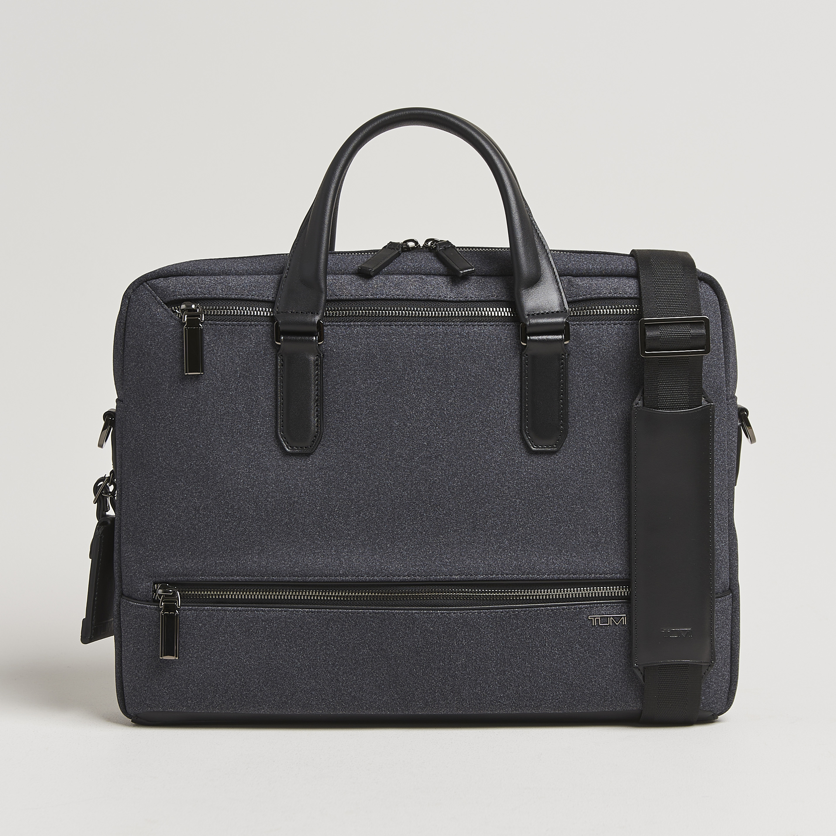 TUMI Medium 2024 Densmore Top-Zip Briefcase Gray Black