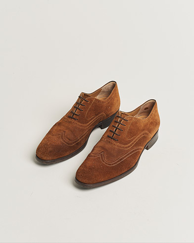 Pre-owned Magnanni Oxford Brogue Brown Suede 42,5 – Brown
