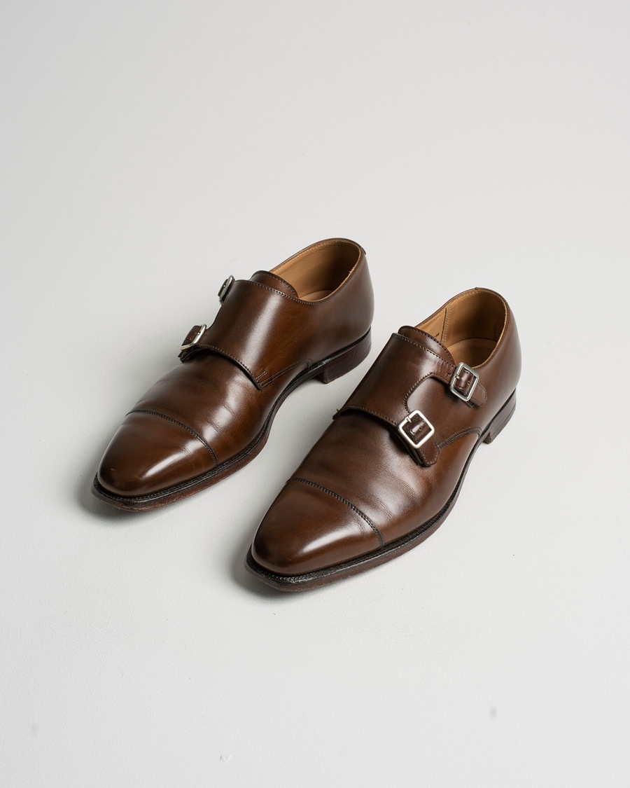 Pre-owned Crockett & Jones Lowndes Monkstrap City Sole Dark Brown Calf UK6,5 - EU40,5 – Brown