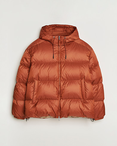 Pre-owned GANT Shiny Puffer Hooded Jacket Rust XL – Red
