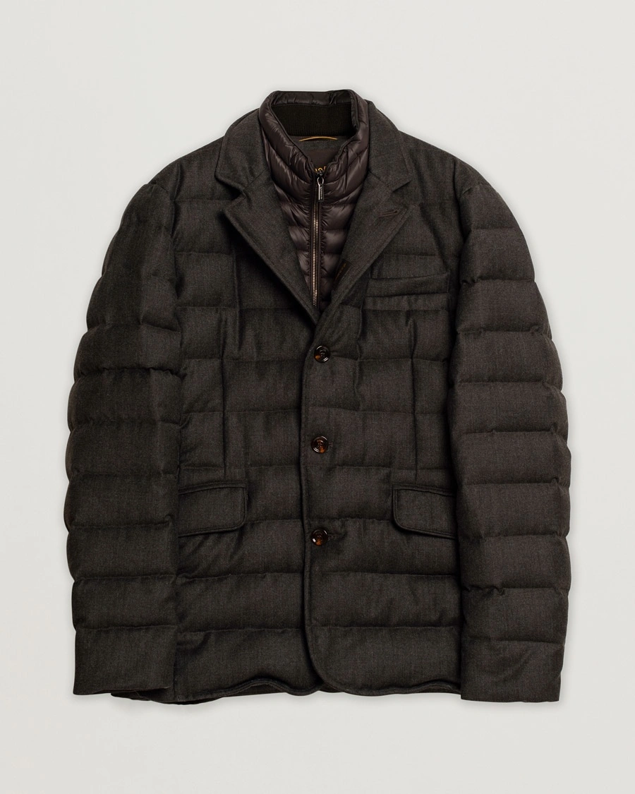 Pre-owned MooRER Nomos Wool Padded Jacket Brown 52 – Brown