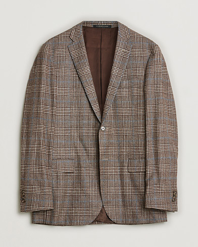 Pre-owned Corneliani Check Wool Blazer Brown 52 – Brown