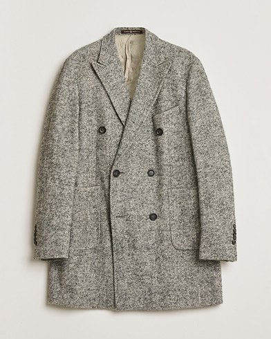 Pre-owned Morris Double Breasted Herringbone Wool Coat Grey 52 – Grey