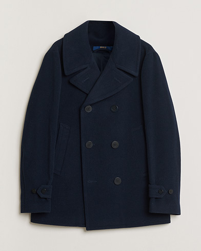 Pre-owned Polo Ralph Lauren Wool Peacoat Navy M – Blue