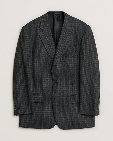 Pre-owned Ermenegildo Zegna Vintage Wool Checked Blazer Dark Grey 50 – Grey