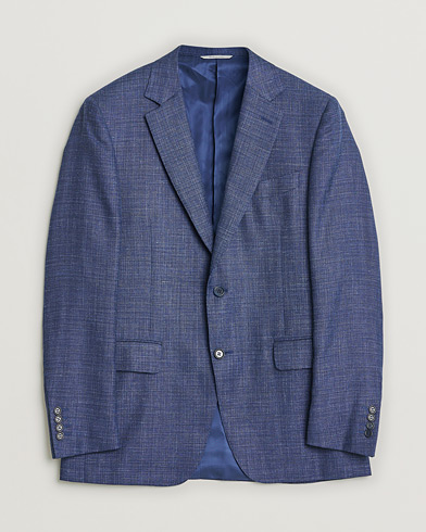 Pre-owned Canali Wool, Silk & Linen Blazer Navy Melange 48 – Blue