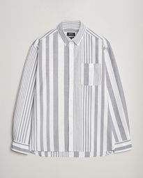  Mateo Striped Oxford Shirt Marine/White