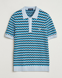  Bouclé Jacquard Knitted Polo Light Smoke